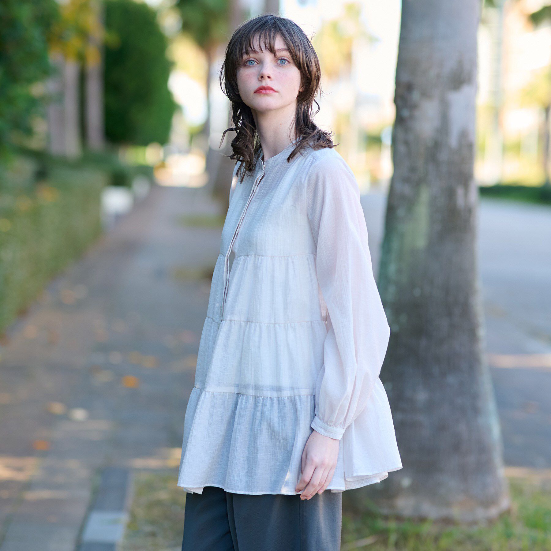 DRESSTERIOR「【洗える】ティアードシアーブラウス」|シャツ・ブラウス|