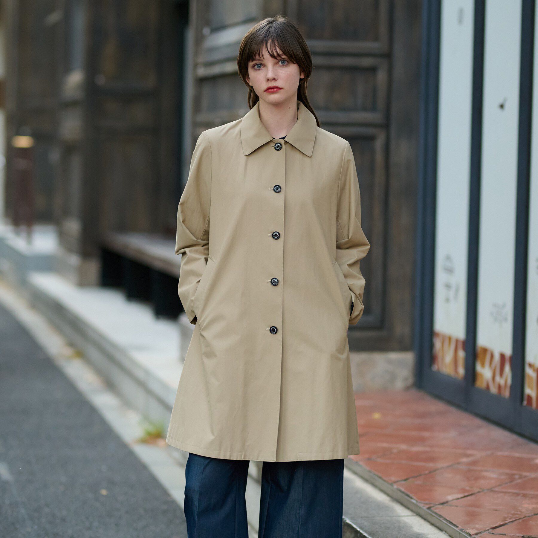 DRESSTERIOR「レインフードコート」|レインコート|