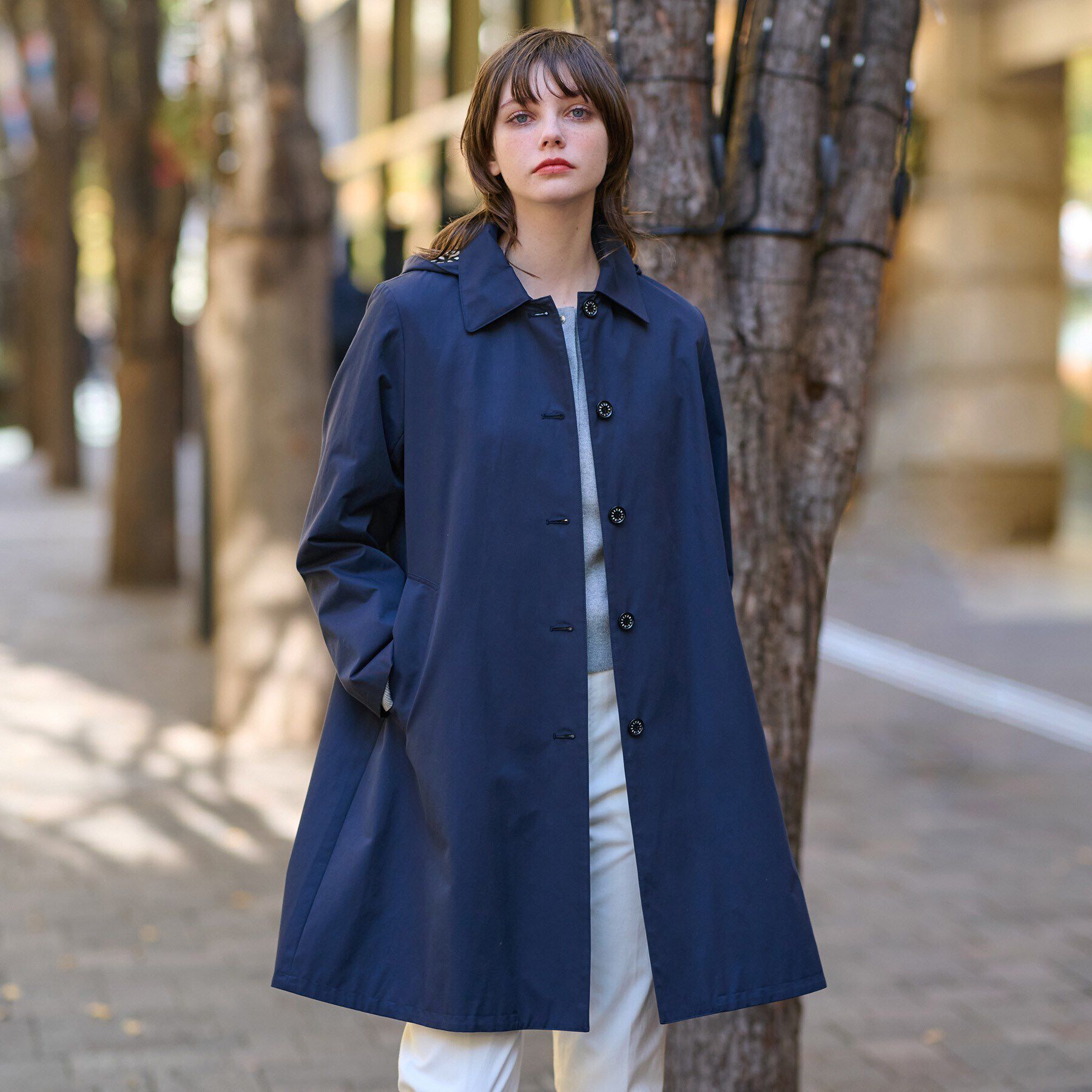 DRESSTERIOR「レインフードコート」|レインコート|