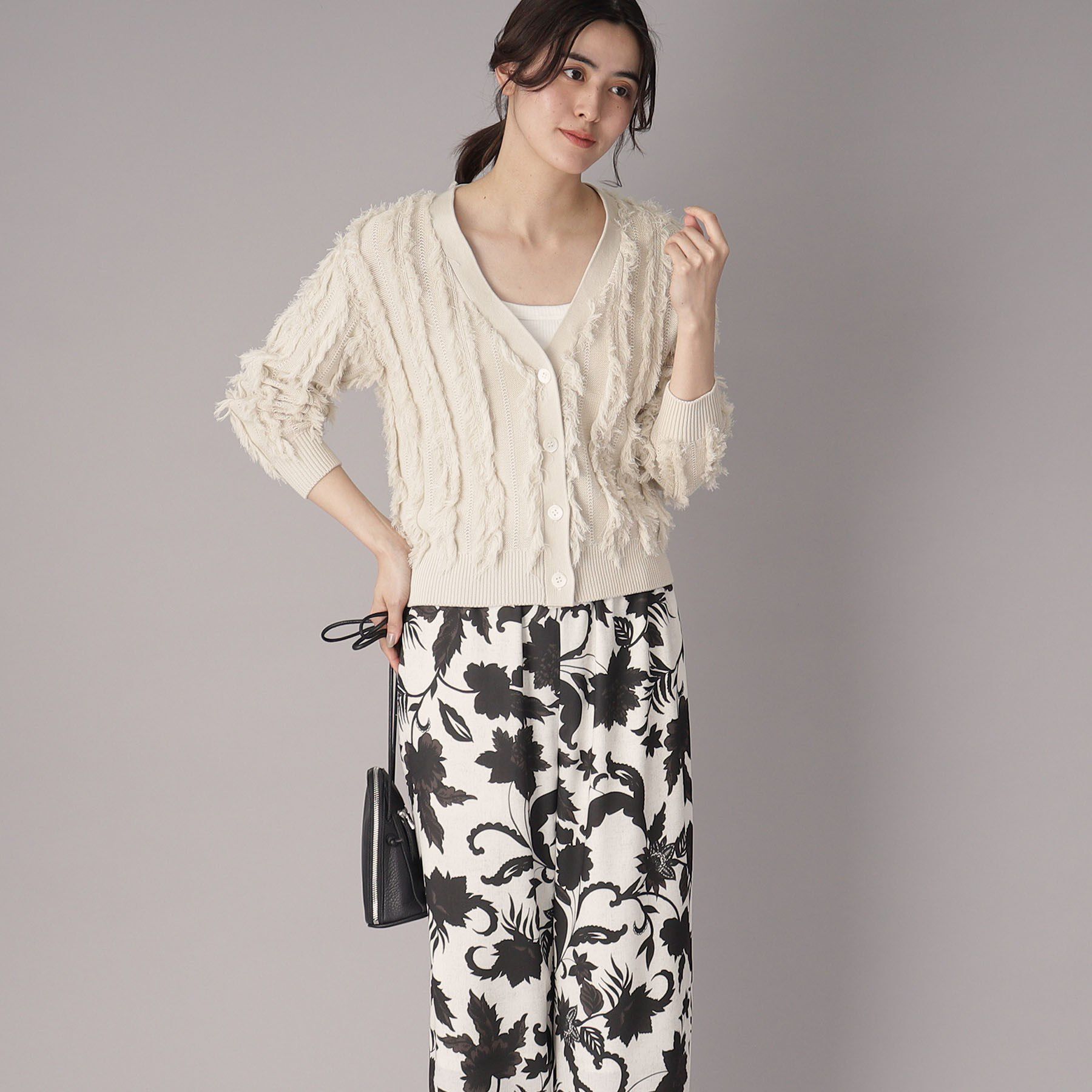 DRESSTERIOR「【Vネック/清涼感】コットンフリンジニットカーデ」|カーディガン|