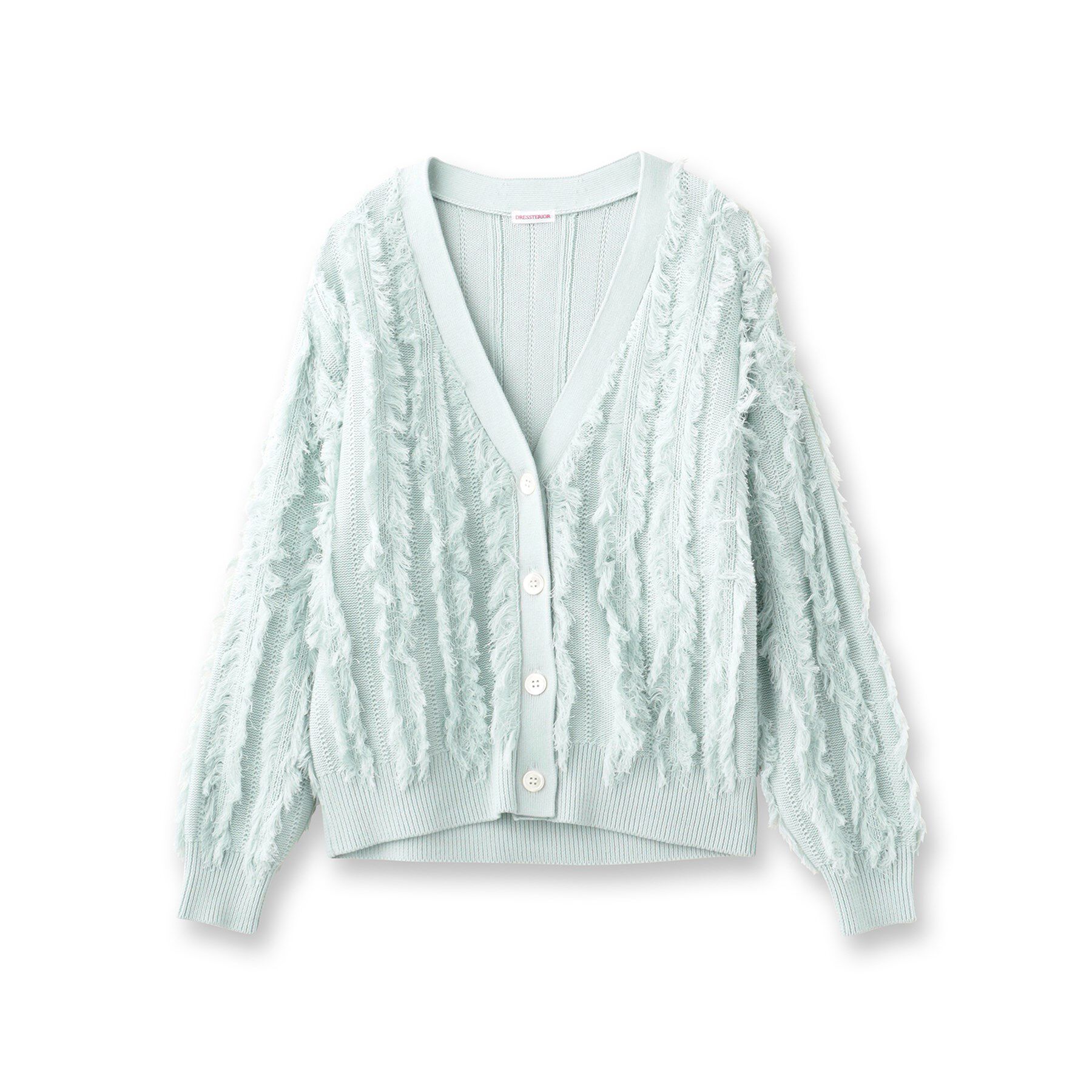 DRESSTERIOR「【Vネック/清涼感】コットンフリンジニットカーデ」|カーディガン|