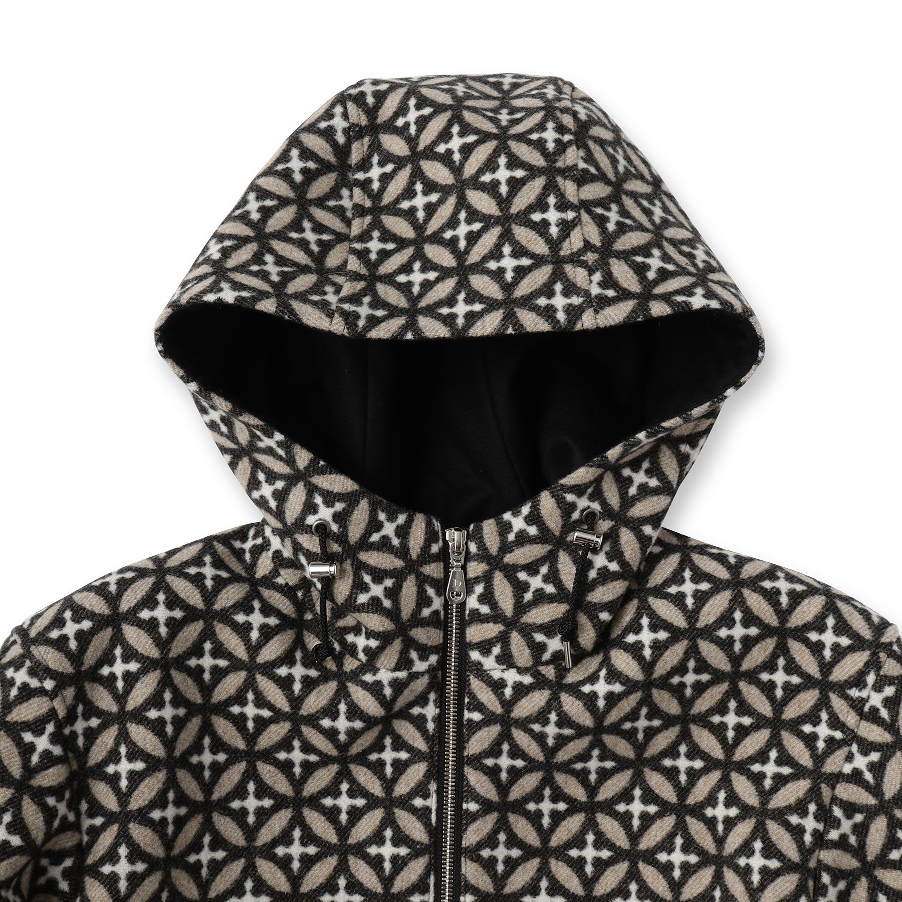 DRESSTERIOR「オーバーラップサークル ウールジャカードパーカー」|ブルゾン・スタジャン|