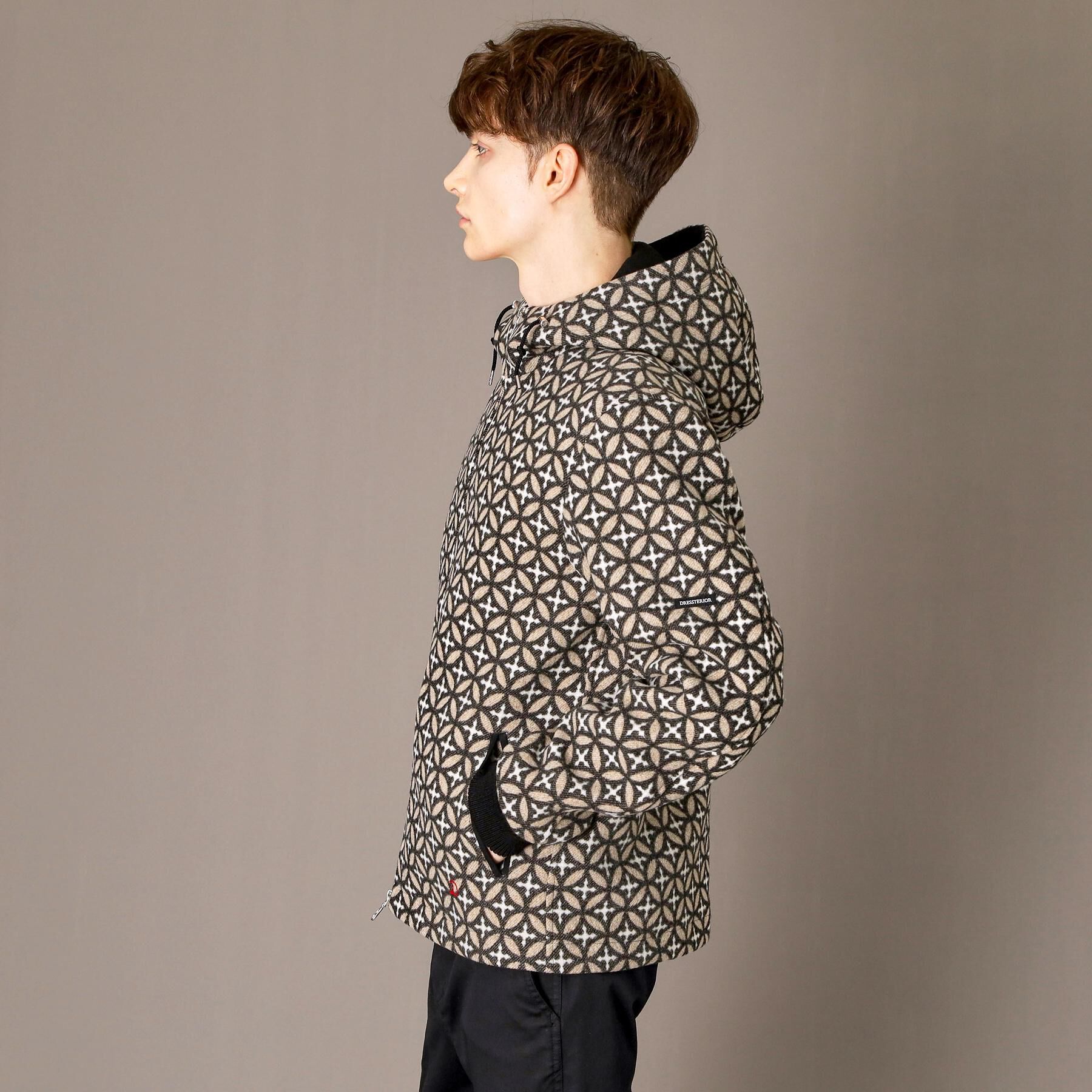 DRESSTERIOR「オーバーラップサークル ウールジャカードパーカー」|ブルゾン・スタジャン|