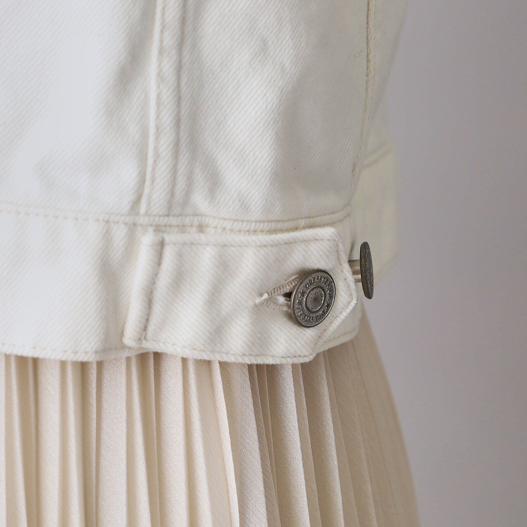 DRESSTERIOR「ヴィンテージバンドカラーGジャンホワイト」|デニムジャケット|