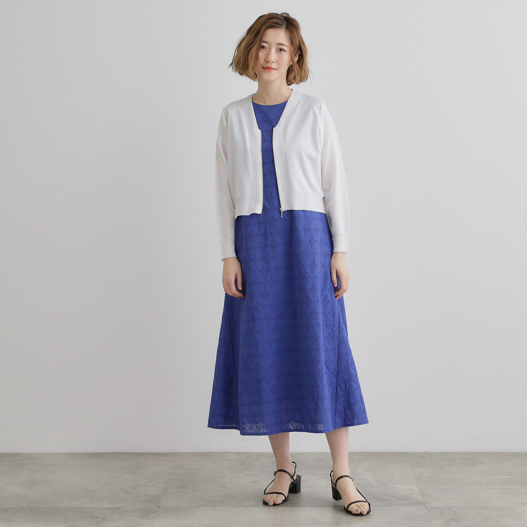 grove「【洗える】シアーニットジップカーディガン」|カーディガン|