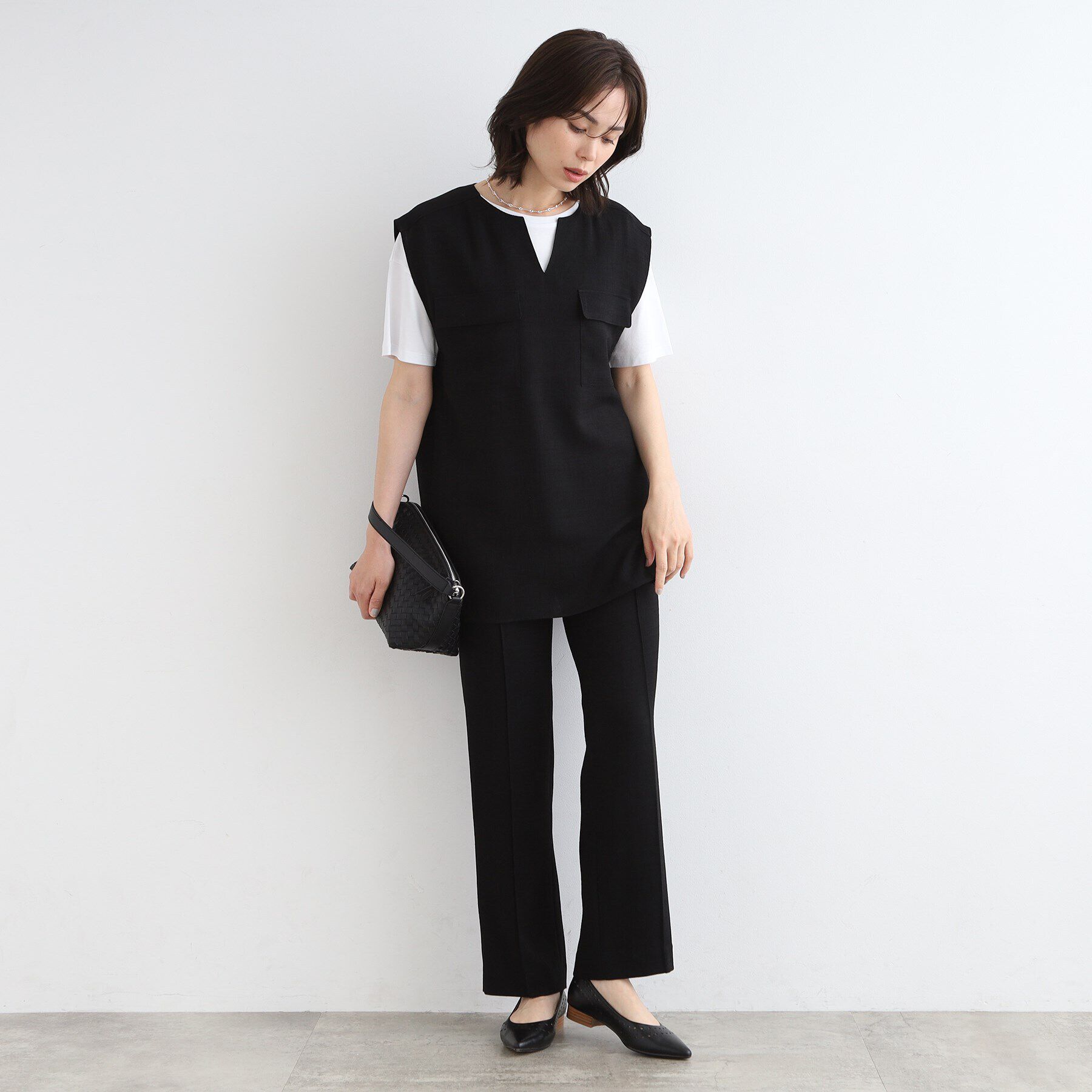 INDIVI「【洗える／日本製／SETUP可能】トリアセテート混ワイドパンツ」|その他|