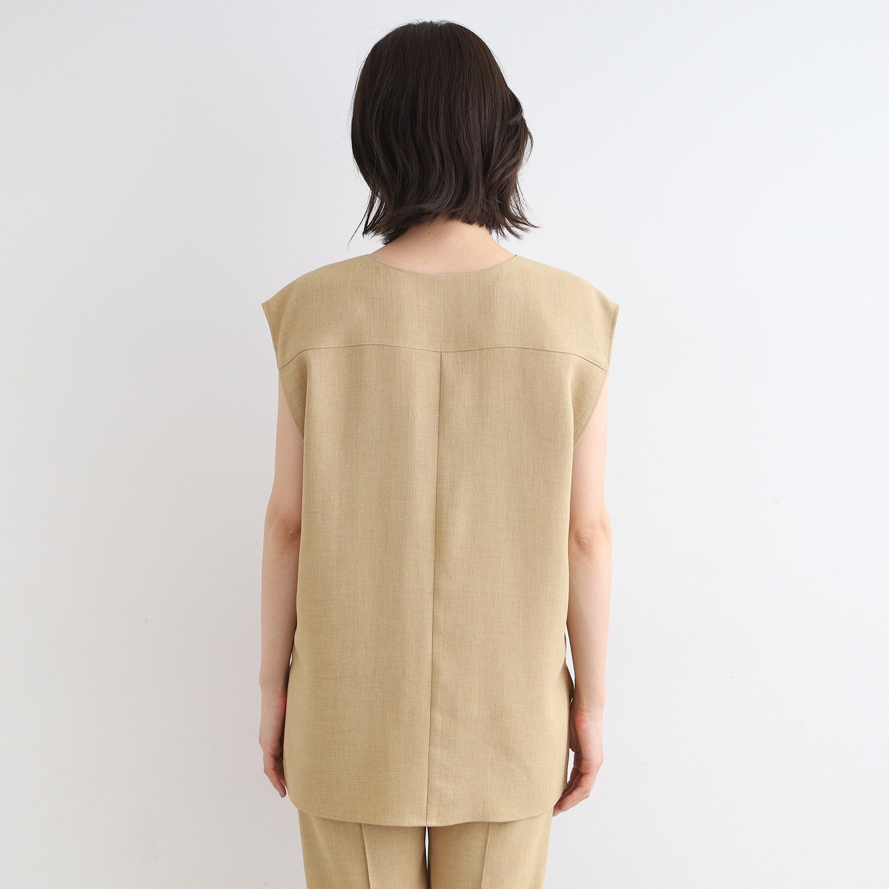 INDIVI「【洗える／日本製／SETUP可能】トリアセテート混ベストブラウス」|シャツ・ブラウス|