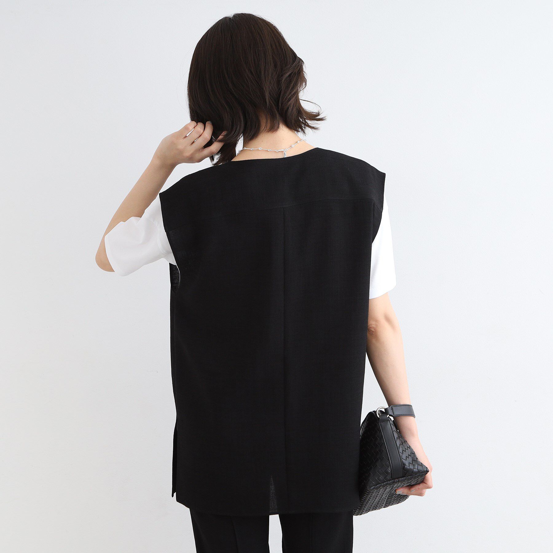 INDIVI「【洗える／日本製／SETUP可能】トリアセテート混ベストブラウス」|シャツ・ブラウス|