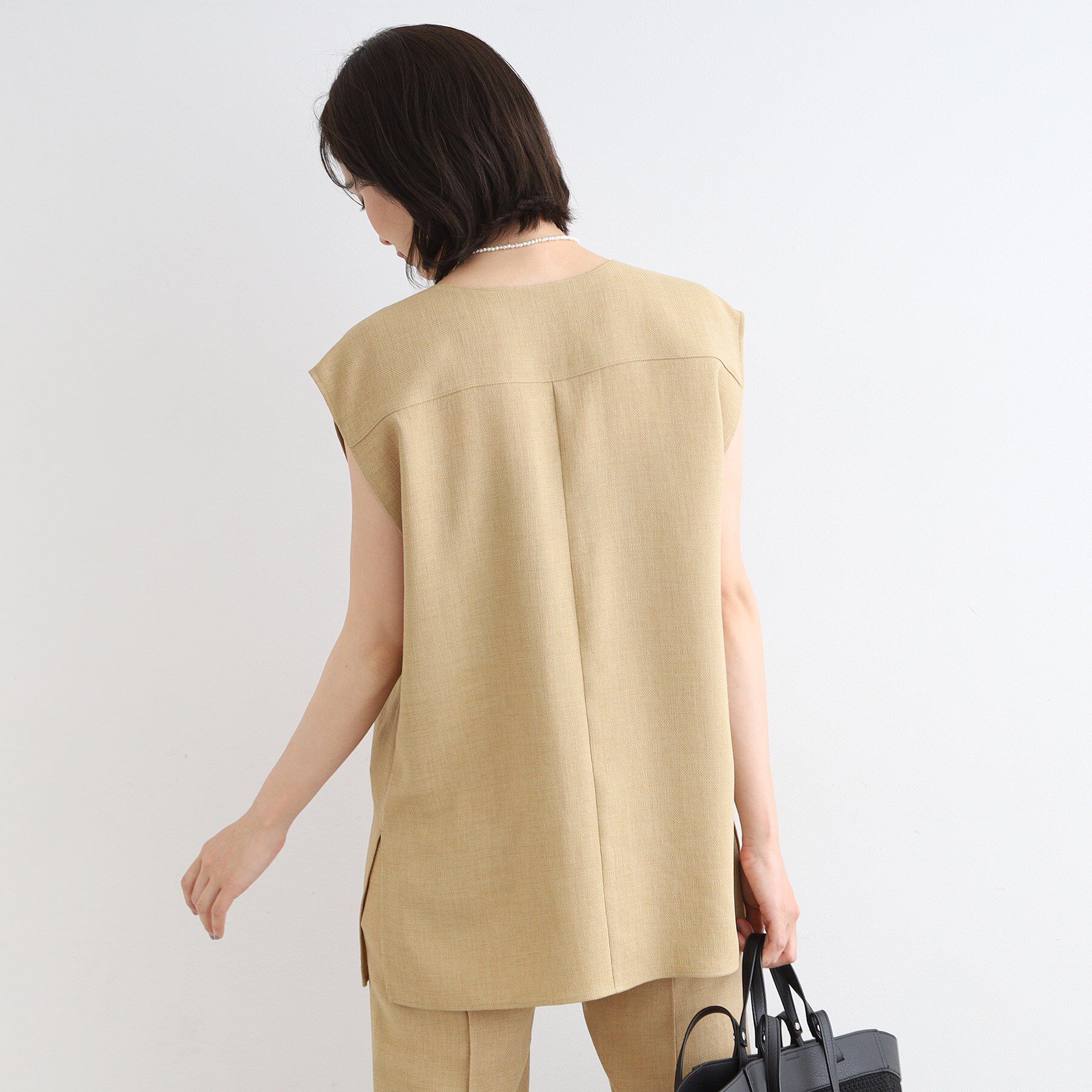 INDIVI「【洗える／日本製／SETUP可能】トリアセテート混ベストブラウス」|シャツ・ブラウス|