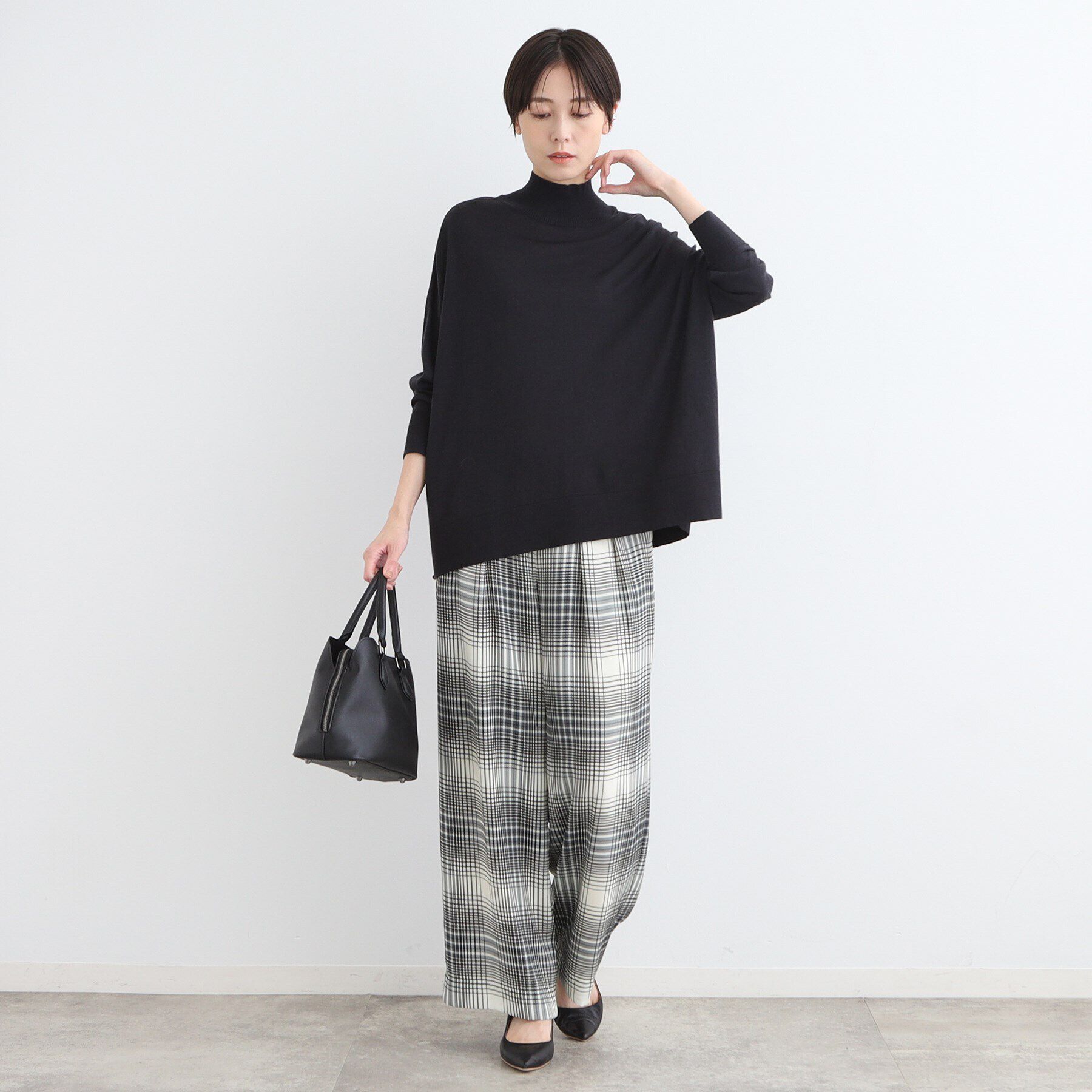 INDIVI「【ウール混】ハイネックドルマンデザインニット」|ニット・セーター|