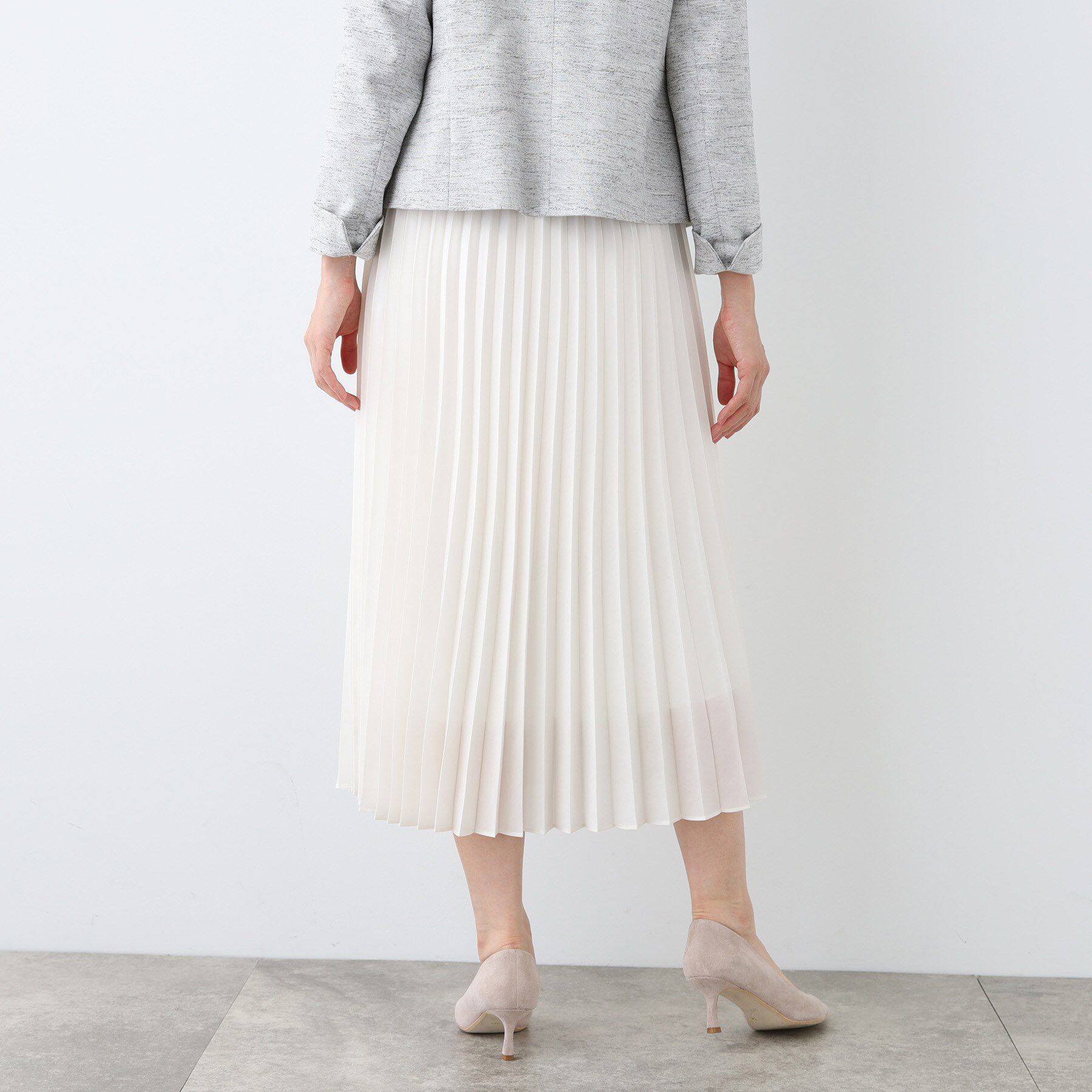 INDIVI「【洗える／ウエストゴム】アコーディオン調プリーツスカート」|スカート|