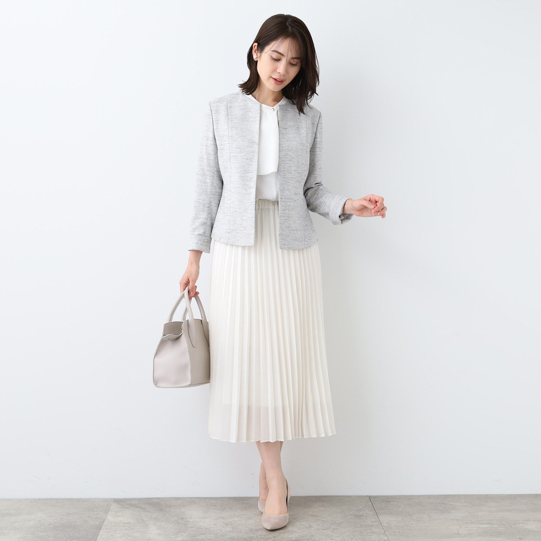 INDIVI「【洗える／ウエストゴム】アコーディオン調プリーツスカート」|スカート|