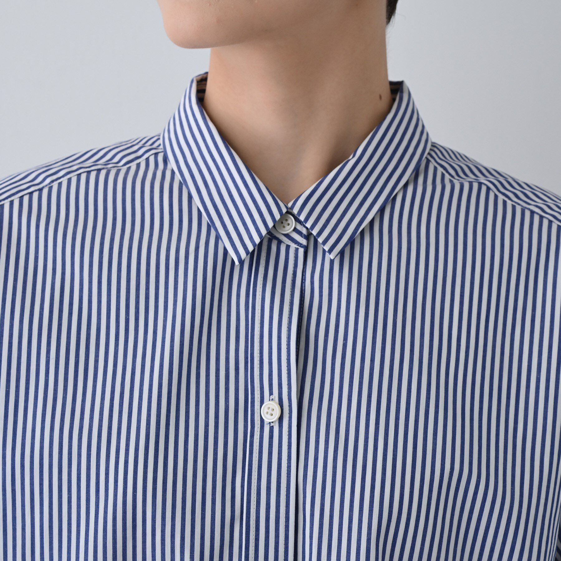 INDIVI「【UVケア／カラーストライプ柄】袖コンシャスシャツ」|シャツ・ブラウス|