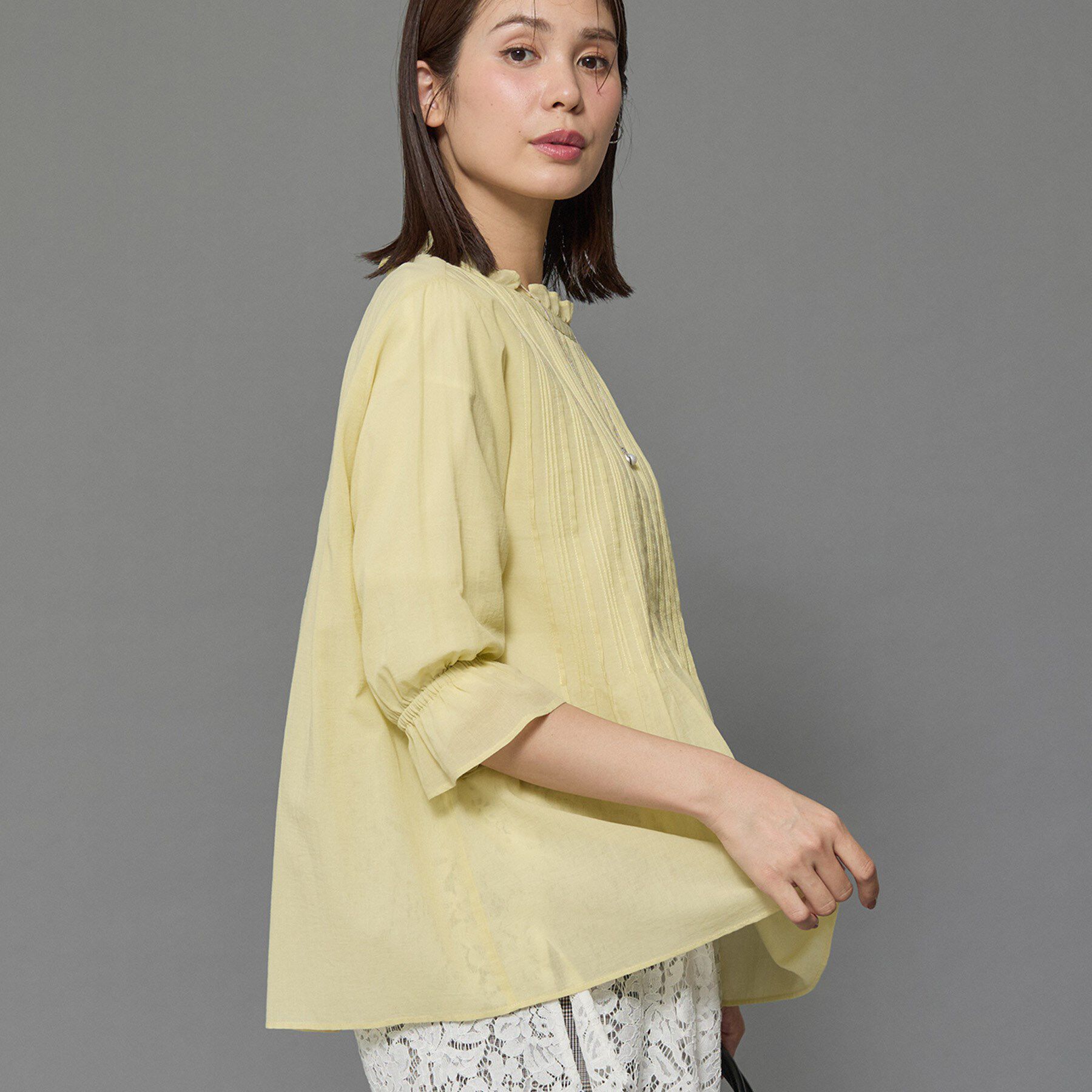 INDIVI「【洗える/コットン】ピンタックシアーブラウス」|シャツ・ブラウス|