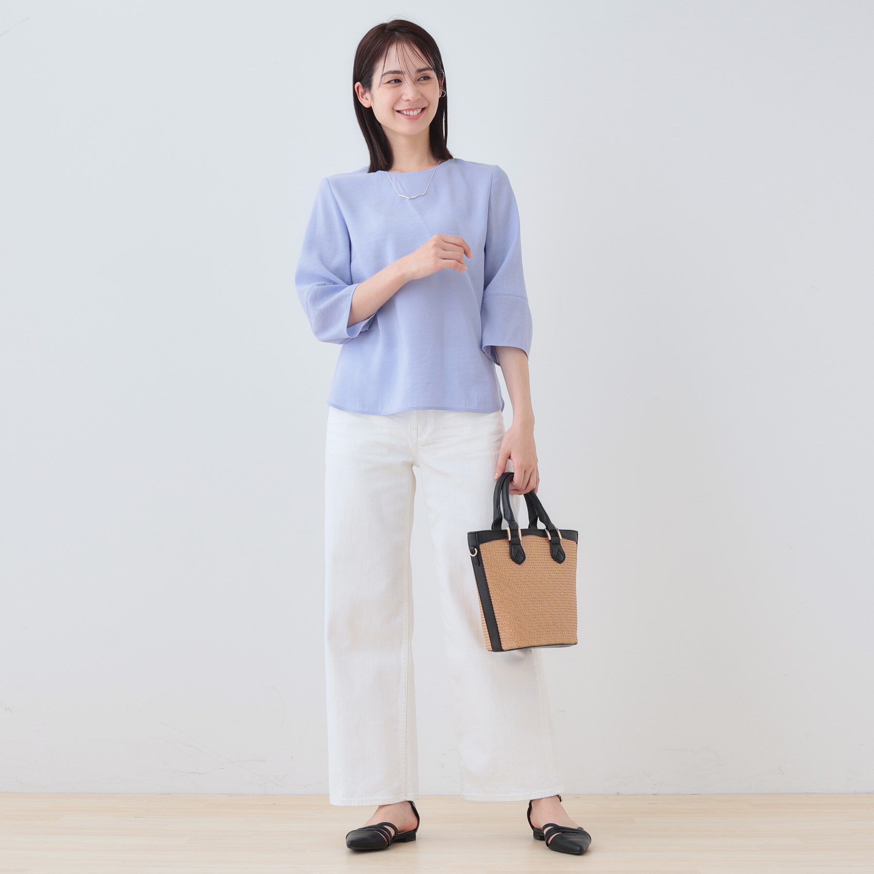 INDIVI「【洗える／SETUP可能】袖コンシャスシアーブラウス」|シャツ・ブラウス|