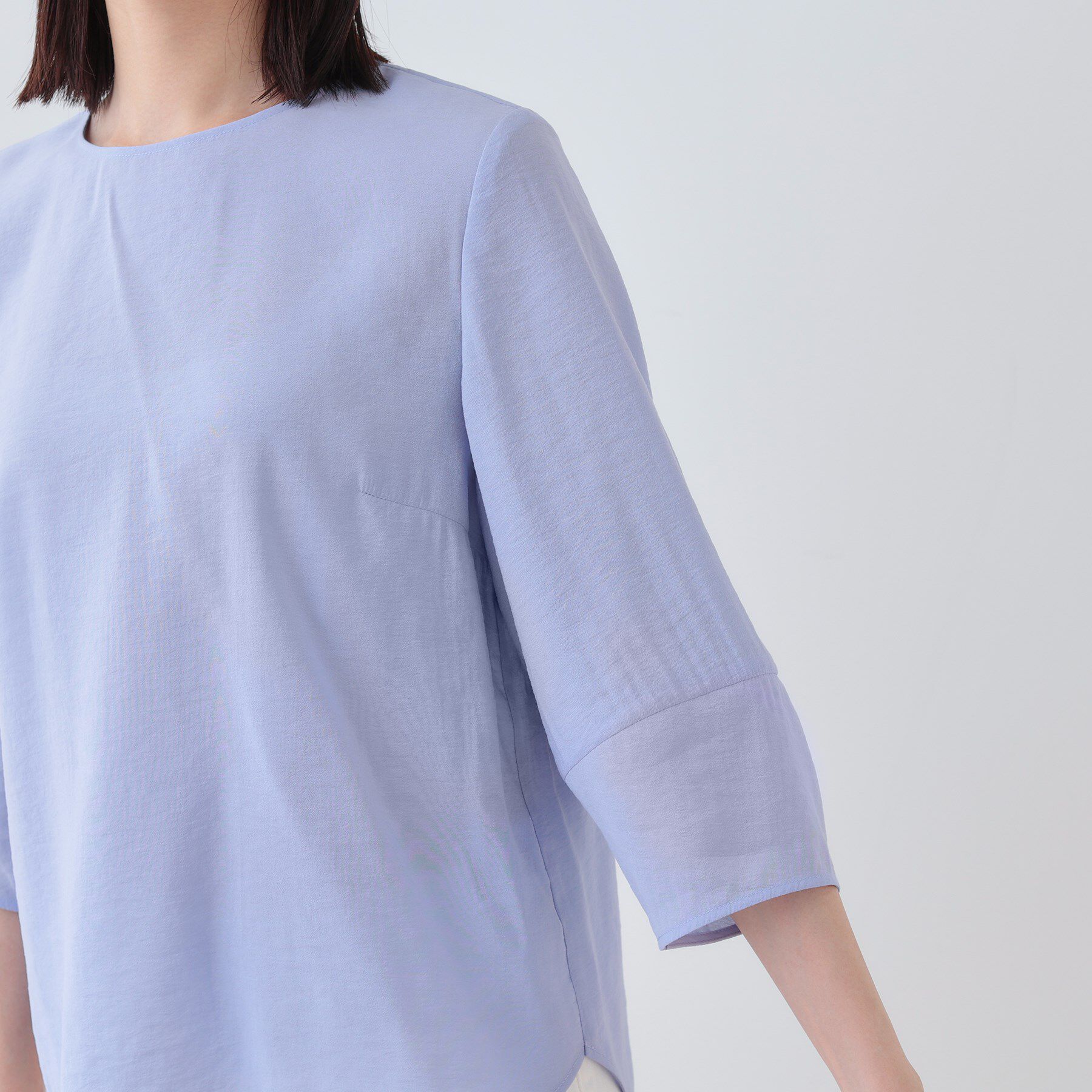 INDIVI「【洗える／SETUP可能】袖コンシャスシアーブラウス」|シャツ・ブラウス|