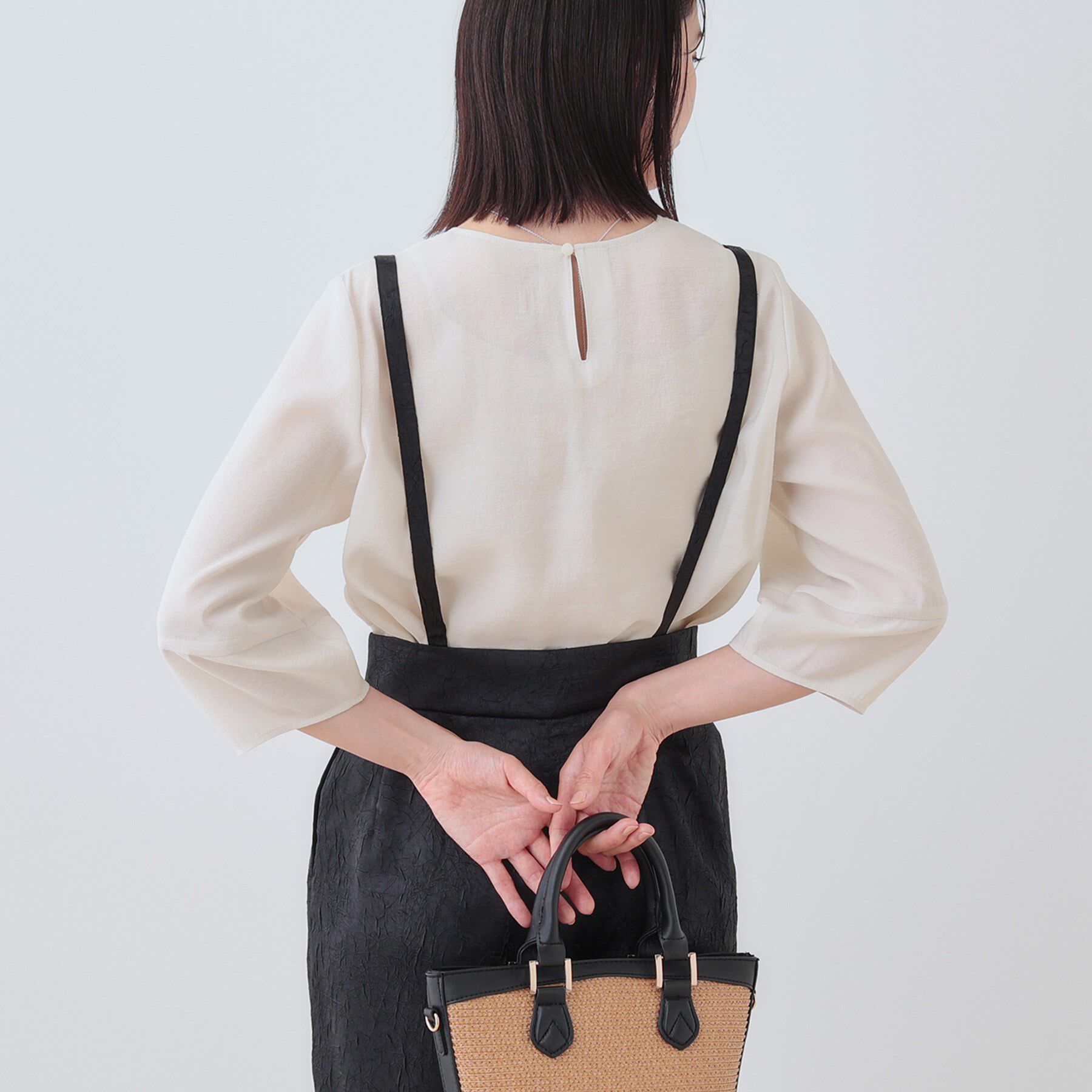 INDIVI「【洗える／SETUP可能】袖コンシャスシアーブラウス」|シャツ・ブラウス|