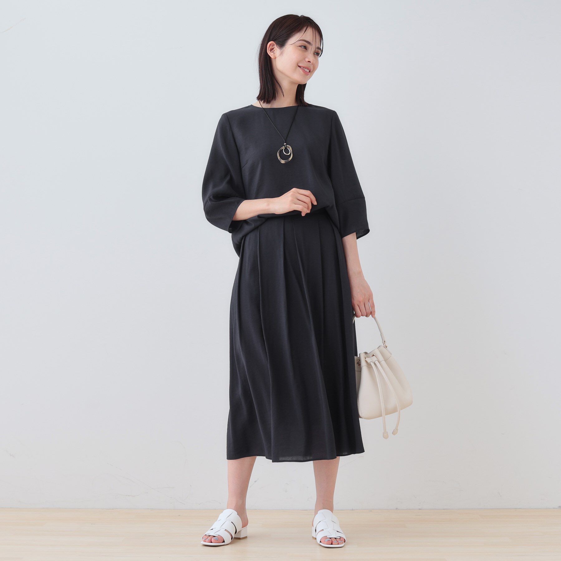 INDIVI「【洗える／SETUP可能】袖コンシャスシアーブラウス」|シャツ・ブラウス|