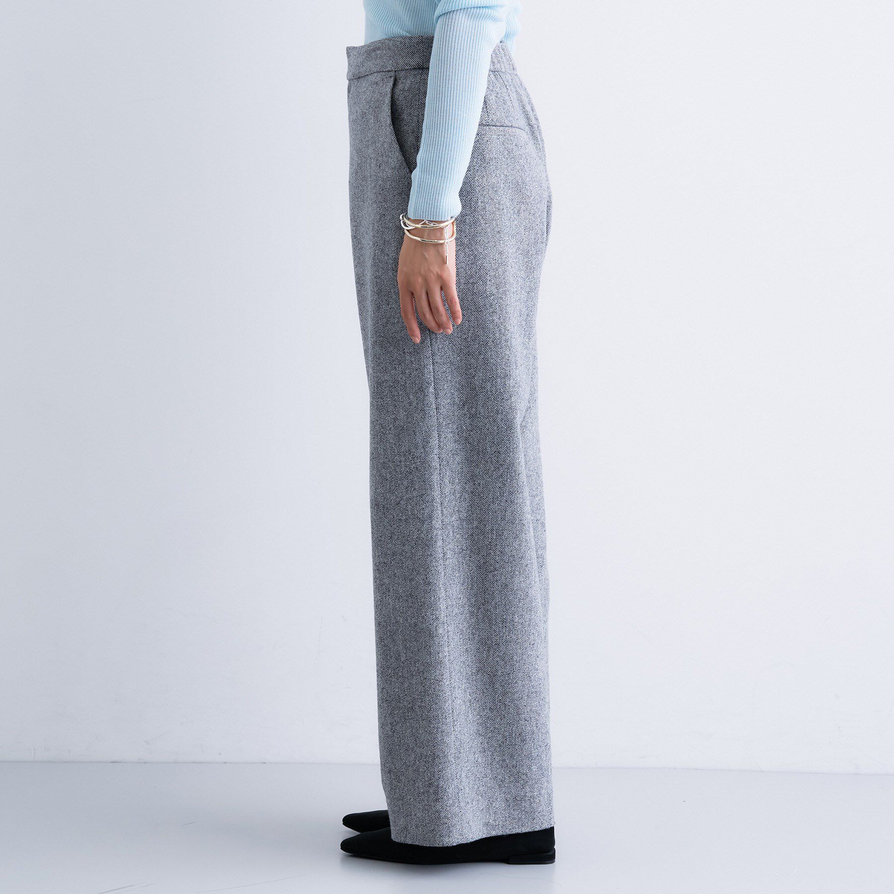 INDIVI「【褒められパンツ／ウール混】ウォームウール ワイドパンツ」|その他|