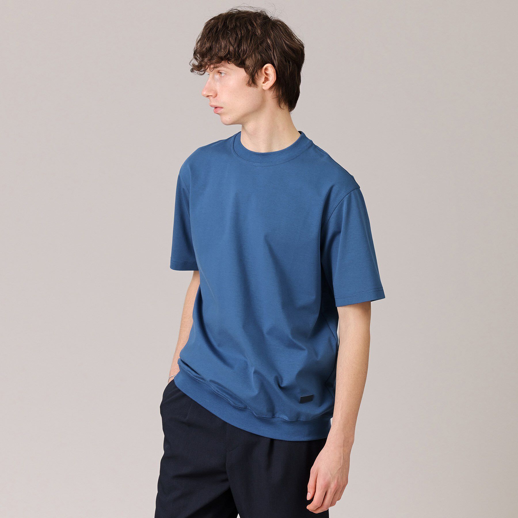 TAKEO KIKUCHI「【抗菌防臭／5サイズ展開】ハイゲージポンチ Tシャツ」|Tシャツ・カットソー|ブルー(092)