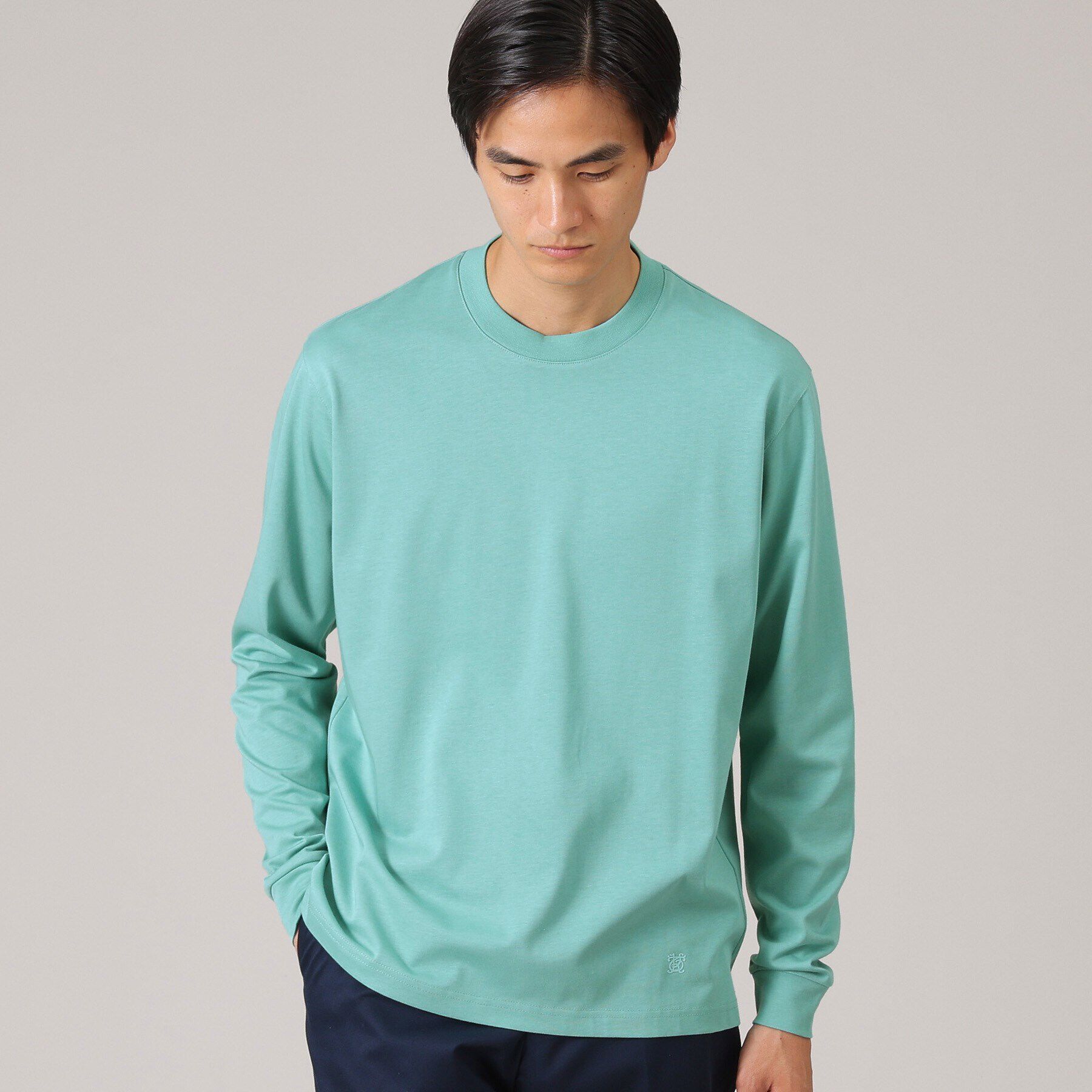 TAKEO KIKUCHI「【抗菌防臭/ジャケット対応】テーラード 長袖Tシャツ」|Tシャツ・カットソー|オリーブグリーン(0