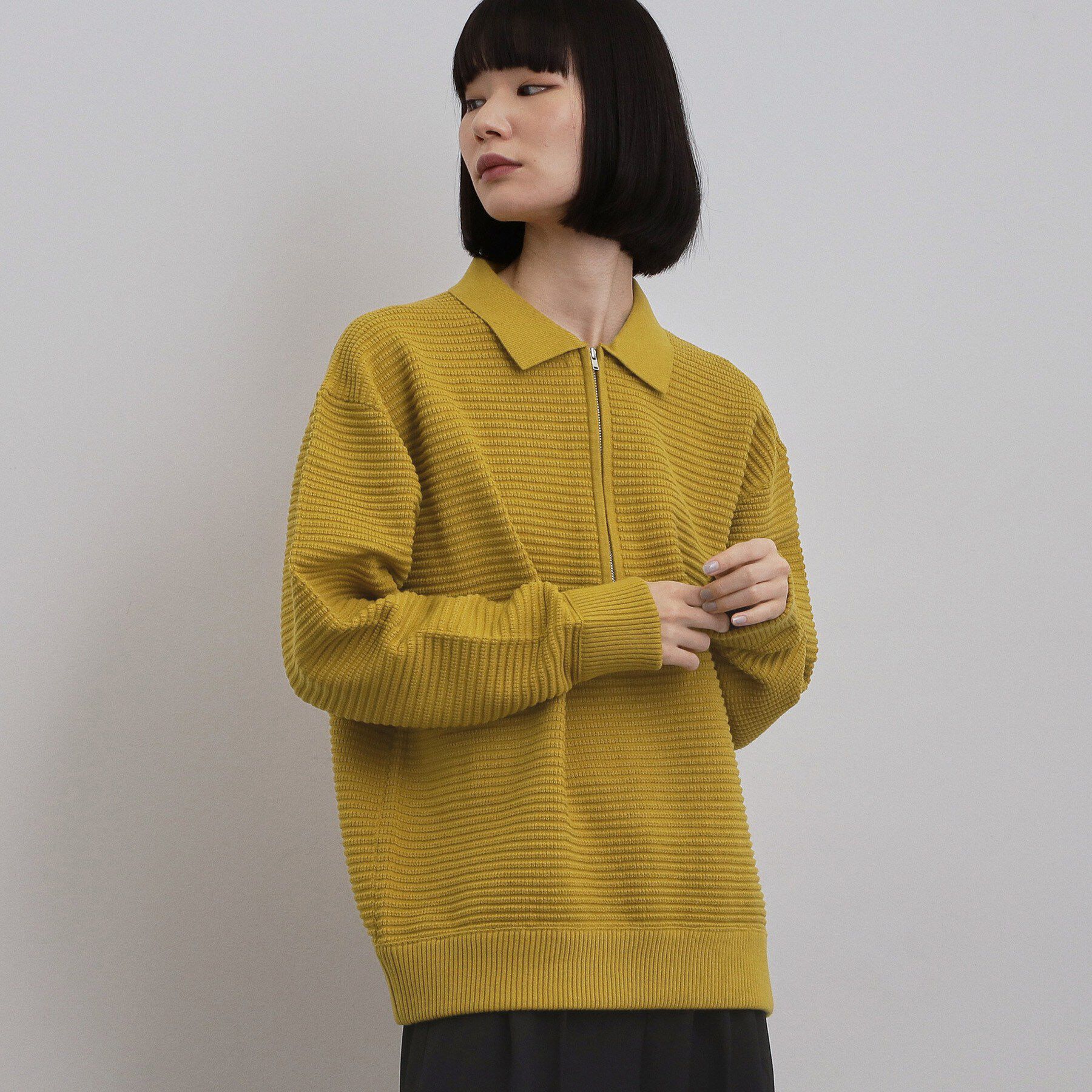 tk.TAKEO KIKUCHI「ハーフジップニットポロシャツ」|ニット・セーター|