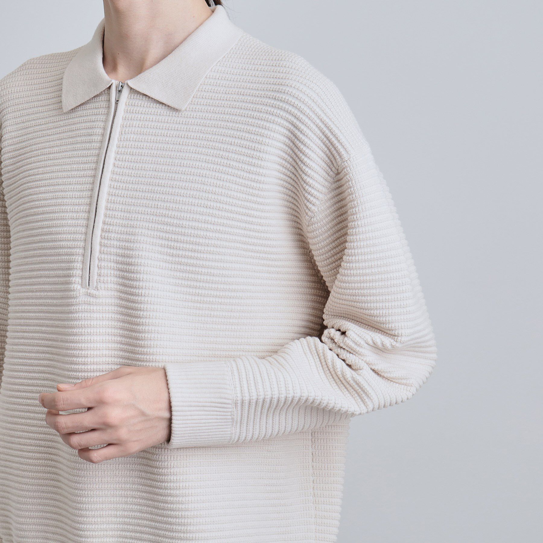 tk.TAKEO KIKUCHI「ハーフジップニットポロシャツ」|ニット・セーター|