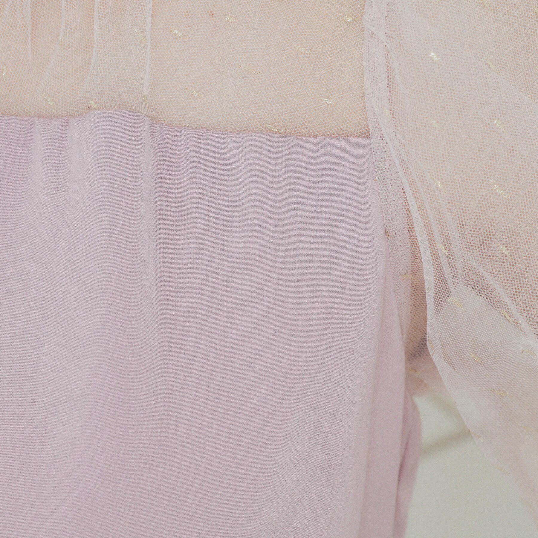 index「ドットチュールスリーブドッキングワンピース【洗濯機洗い可】」|ワンピース|