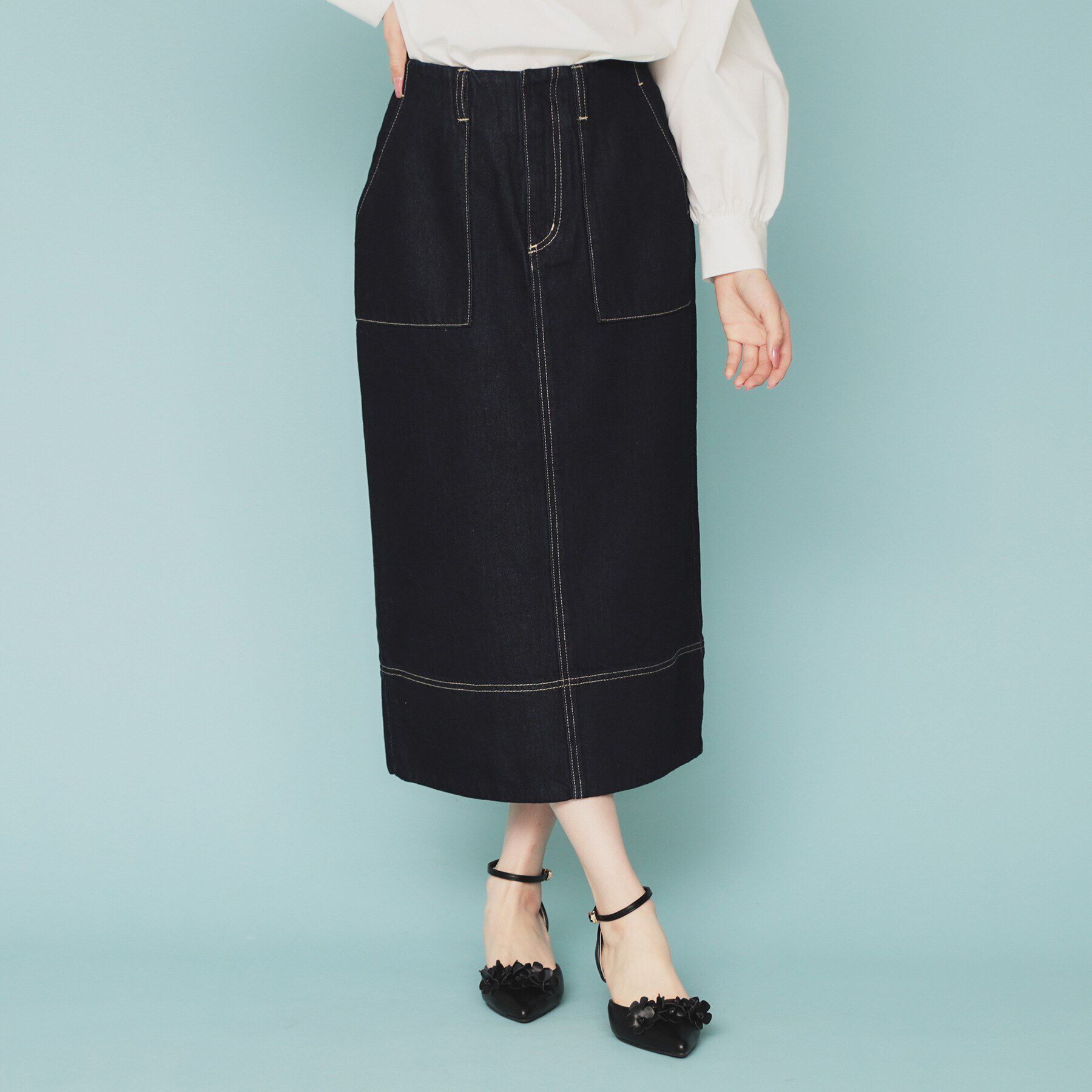 index「デニムタイトスカート【洗濯機洗い可】」|スカート|