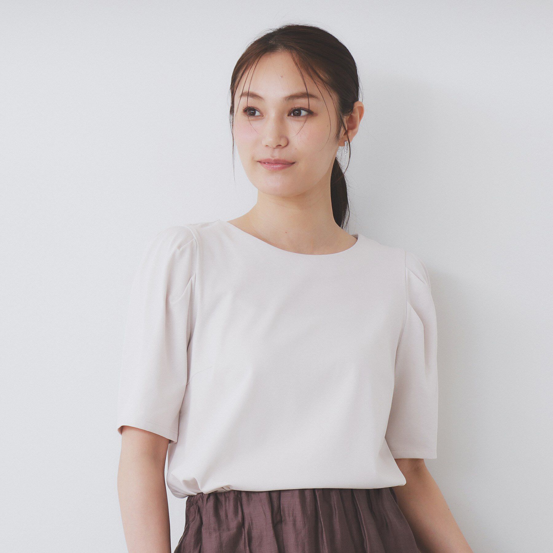 index「《7色展開/XS-LLサイズ》多機能タックスリーブトップス【汗ジミ防止/吸水速乾/接触冷感/UVケア」|Tシャツ・カットソー|