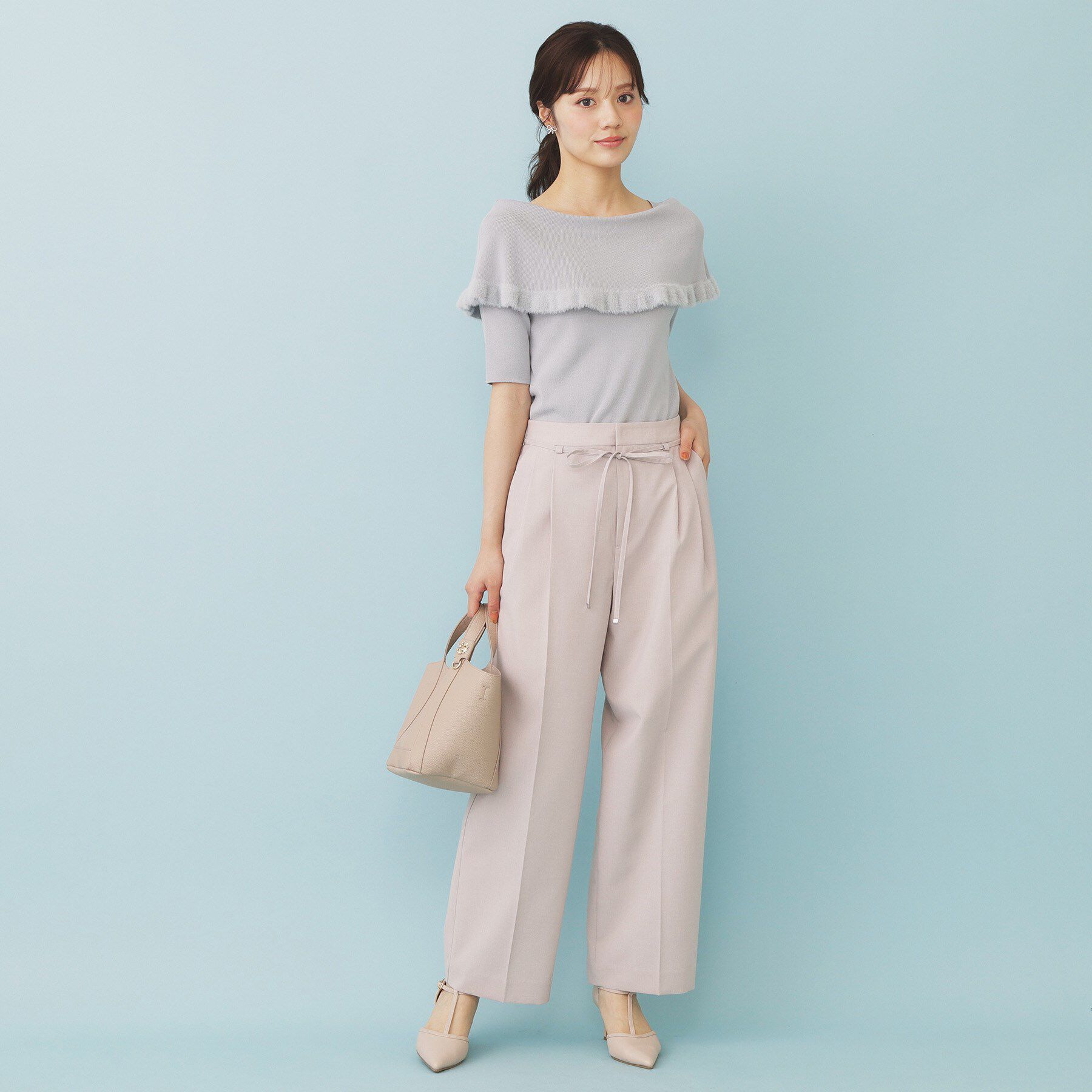 index「ファーフリルケープニット【洗濯機洗い可】」|ニット・セーター|