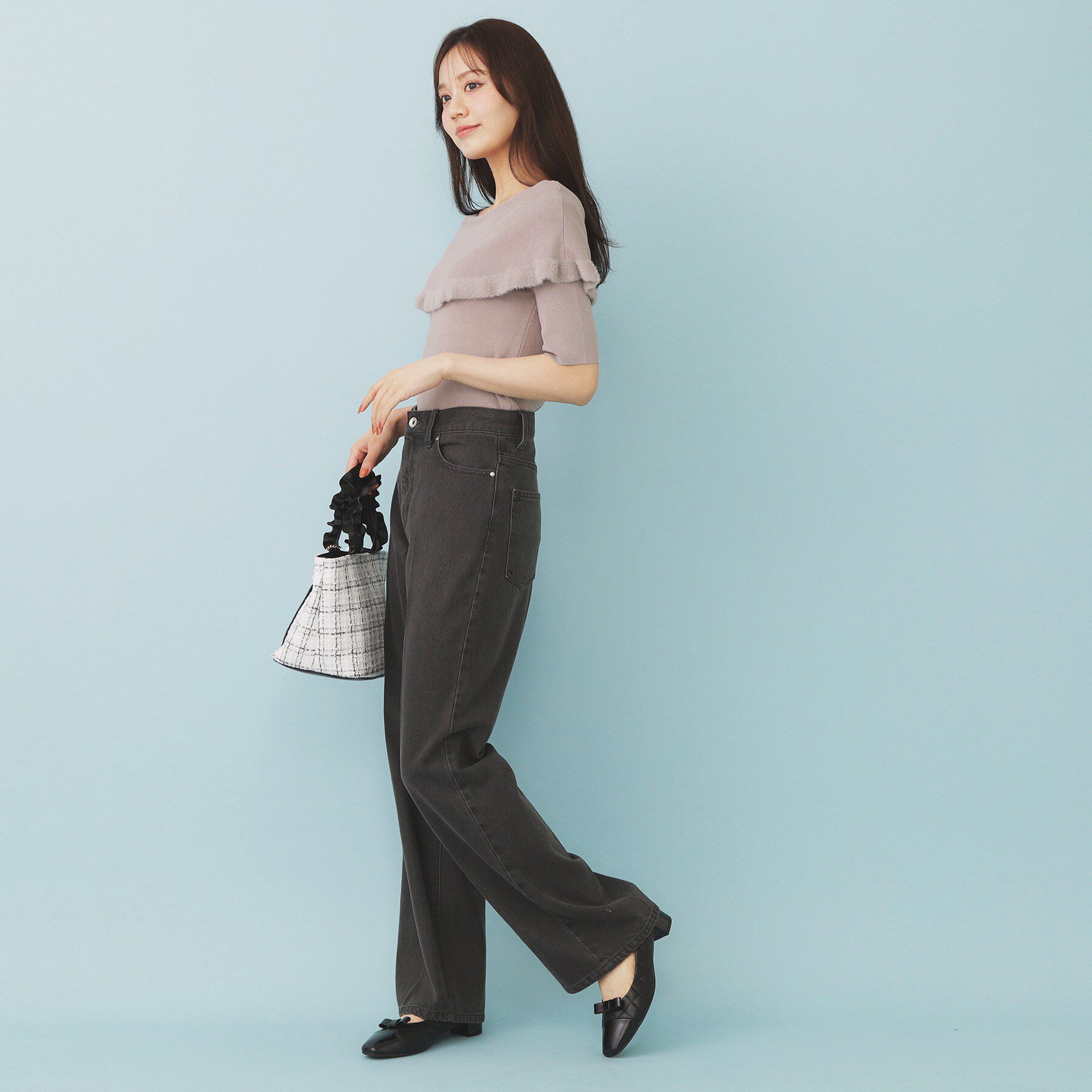 index「ファーフリルケープニット【洗濯機洗い可】」|ニット・セーター|