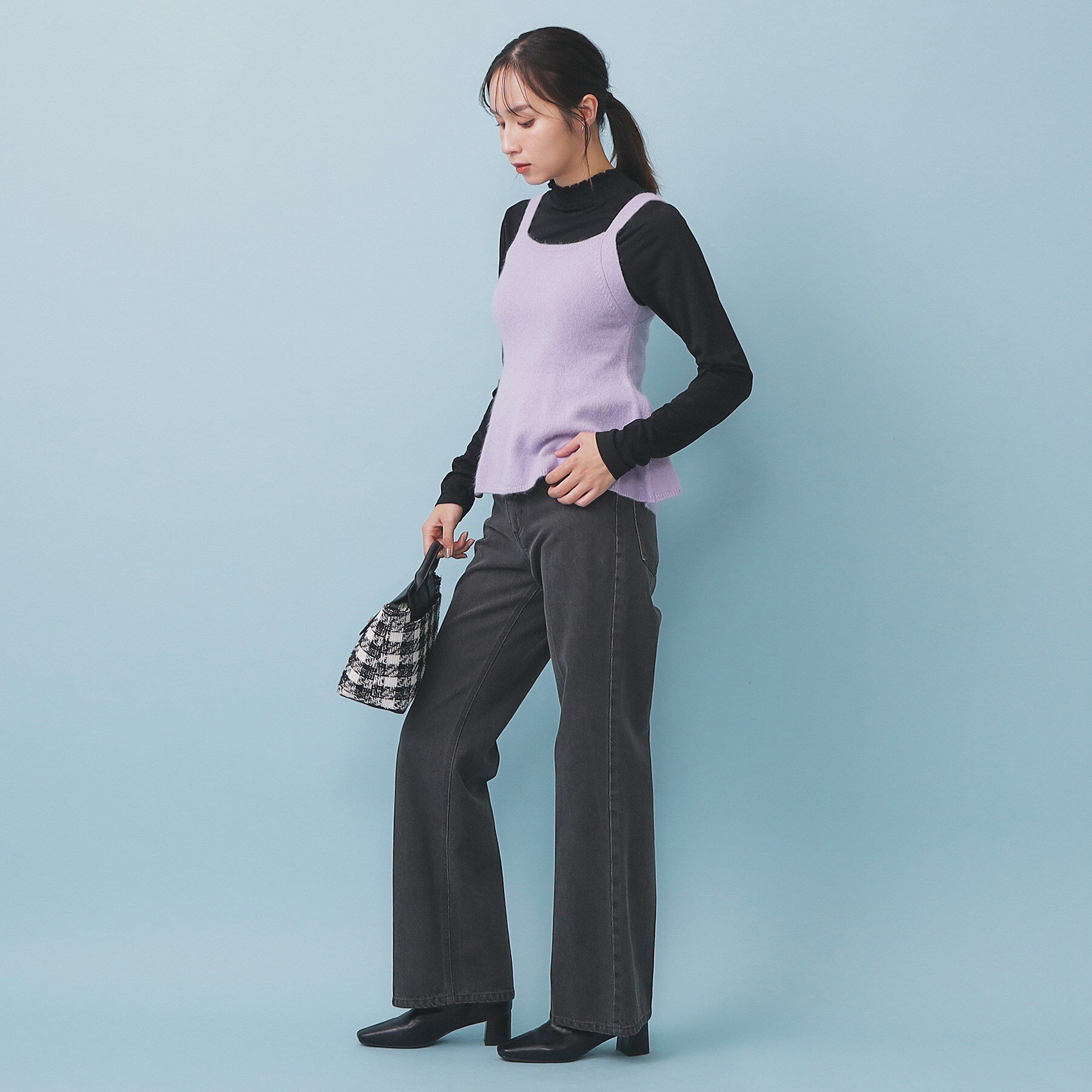 index「ペプラムニットキャミソール/アンサンブル対応【洗える】」|キャミソール|