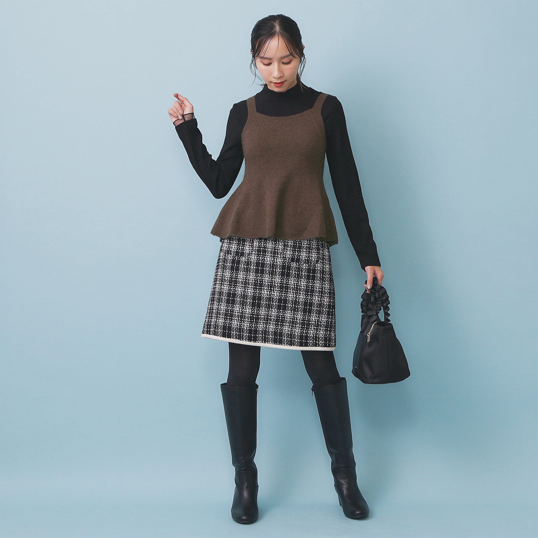 index「ペプラムニットキャミソール/アンサンブル対応【洗える】」|キャミソール|