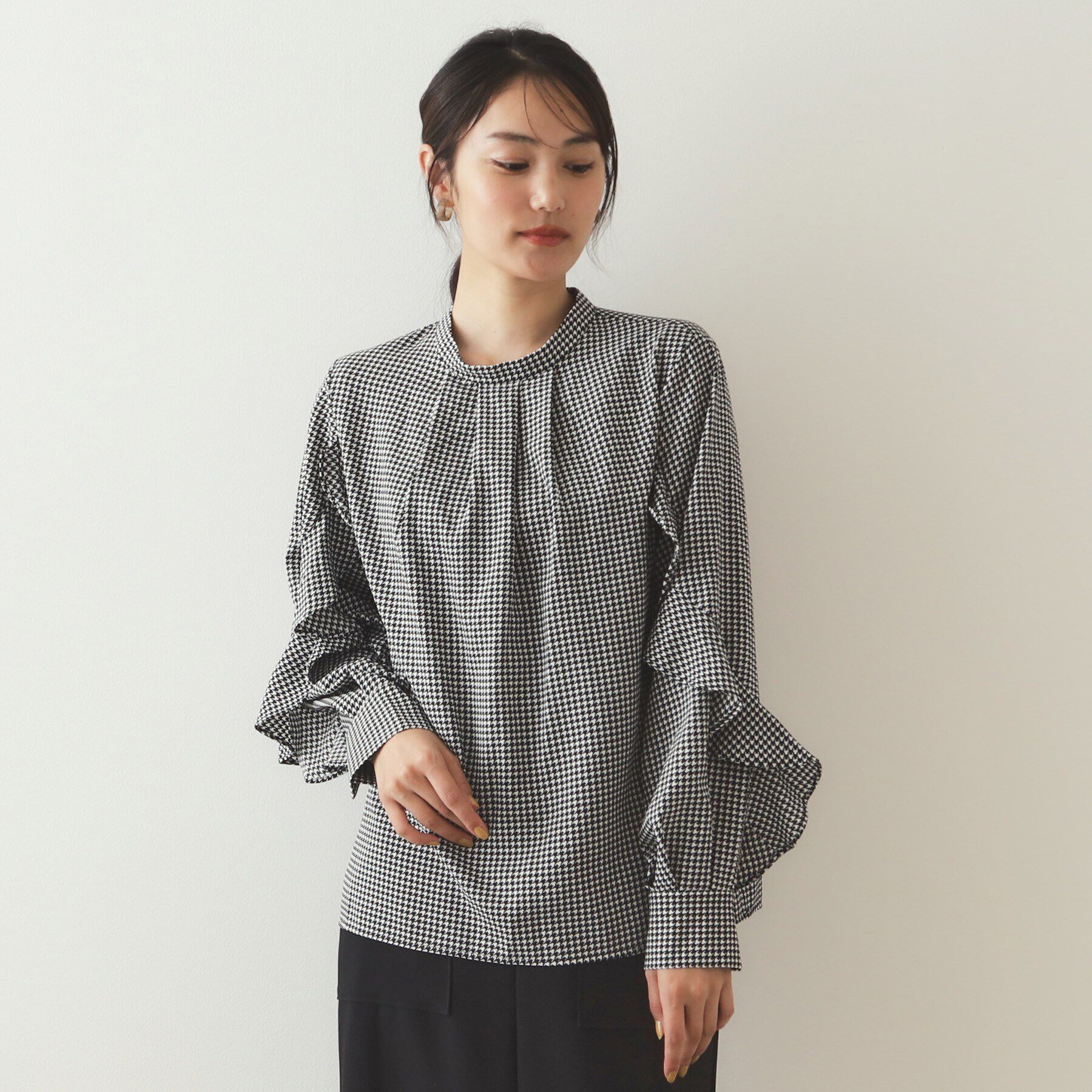 OPAQUE.CLIP「フリルスリーブブラウス【洗濯機洗い可】」|シャツ・ブラウス|