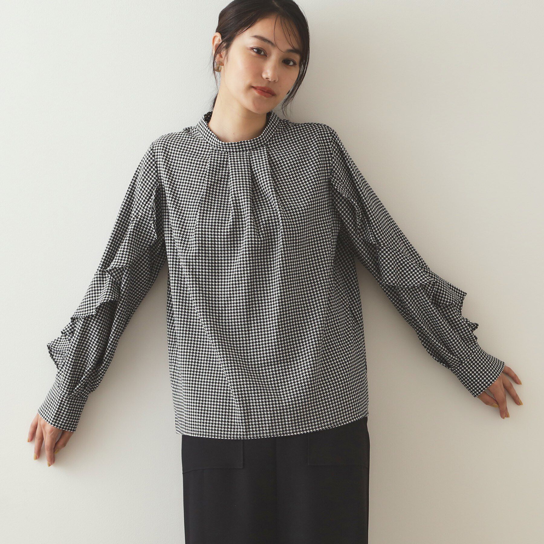 OPAQUE.CLIP「フリルスリーブブラウス【洗濯機洗い可】」|シャツ・ブラウス|