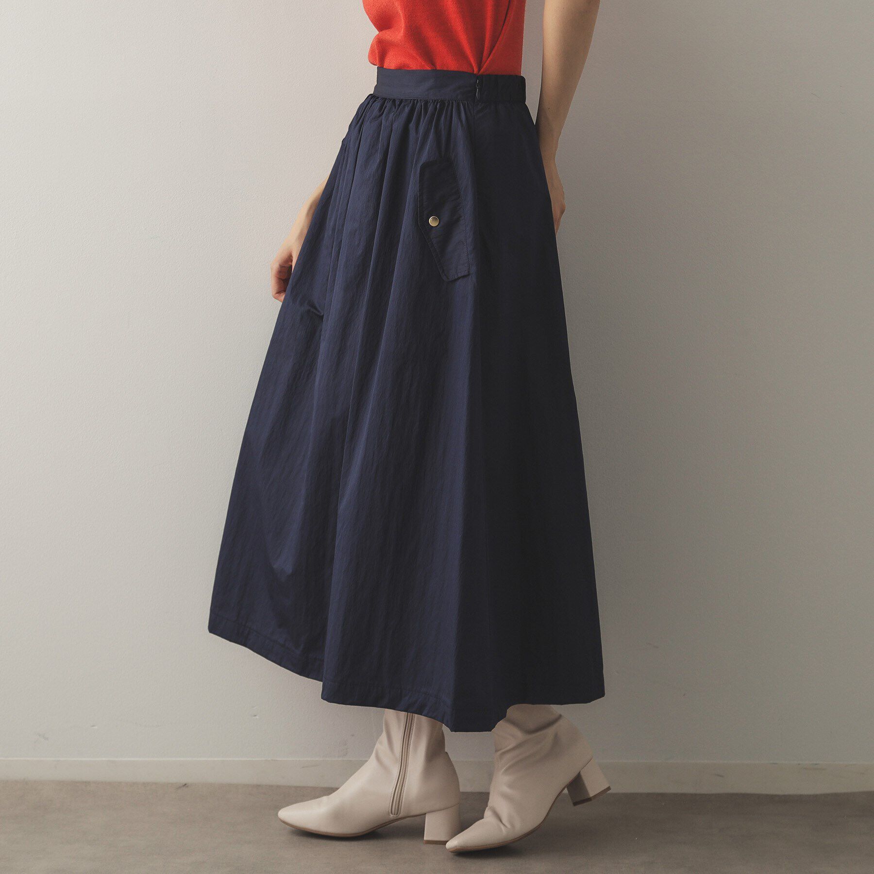 OPAQUE.CLIP「ミリタリーデザインフレアスカート【洗濯機洗い可】」|スカート|