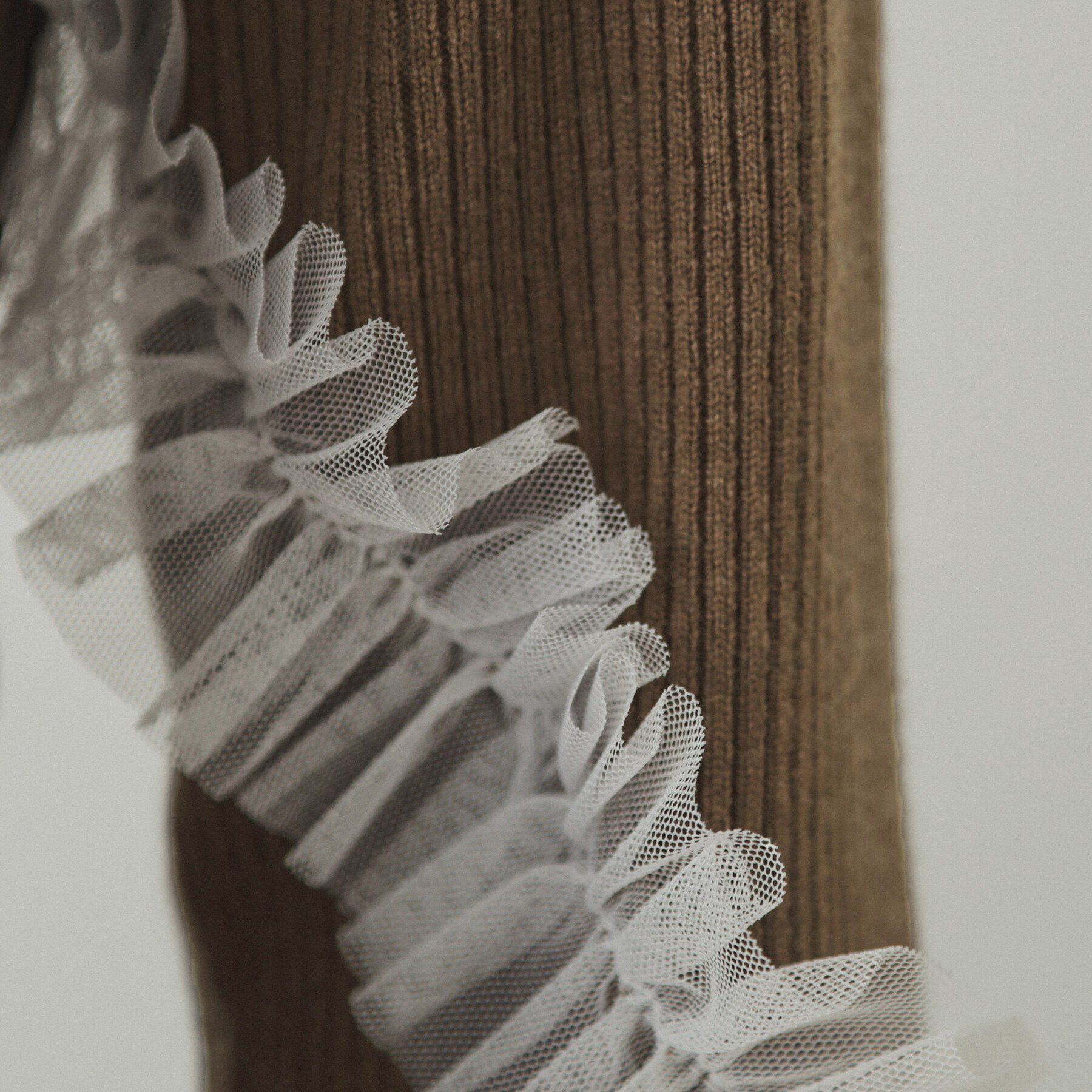 OPAQUE.CLIP「チュールフリルスリーブリブニット【洗濯機洗い可】」|ニット・セーター|