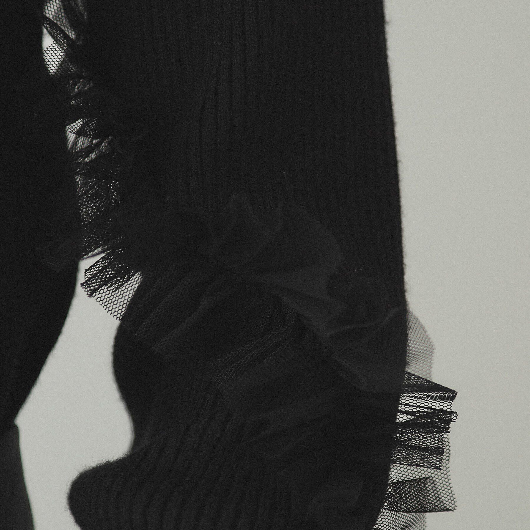 OPAQUE.CLIP「チュールフリルスリーブリブニット【洗濯機洗い可】」|ニット・セーター|