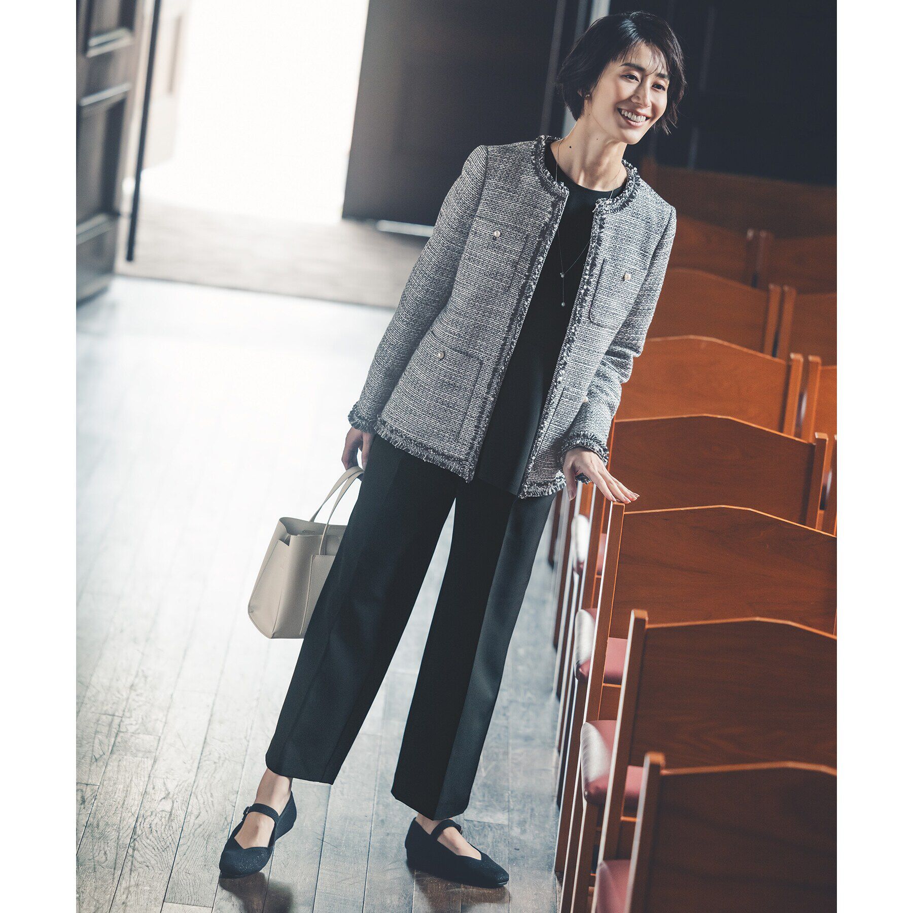 OPAQUE.CLIP「《通勤・セレモニー/セットアップ対応》ワイドパンツ/ダブルクロス【洗濯機洗い可】」|その他|