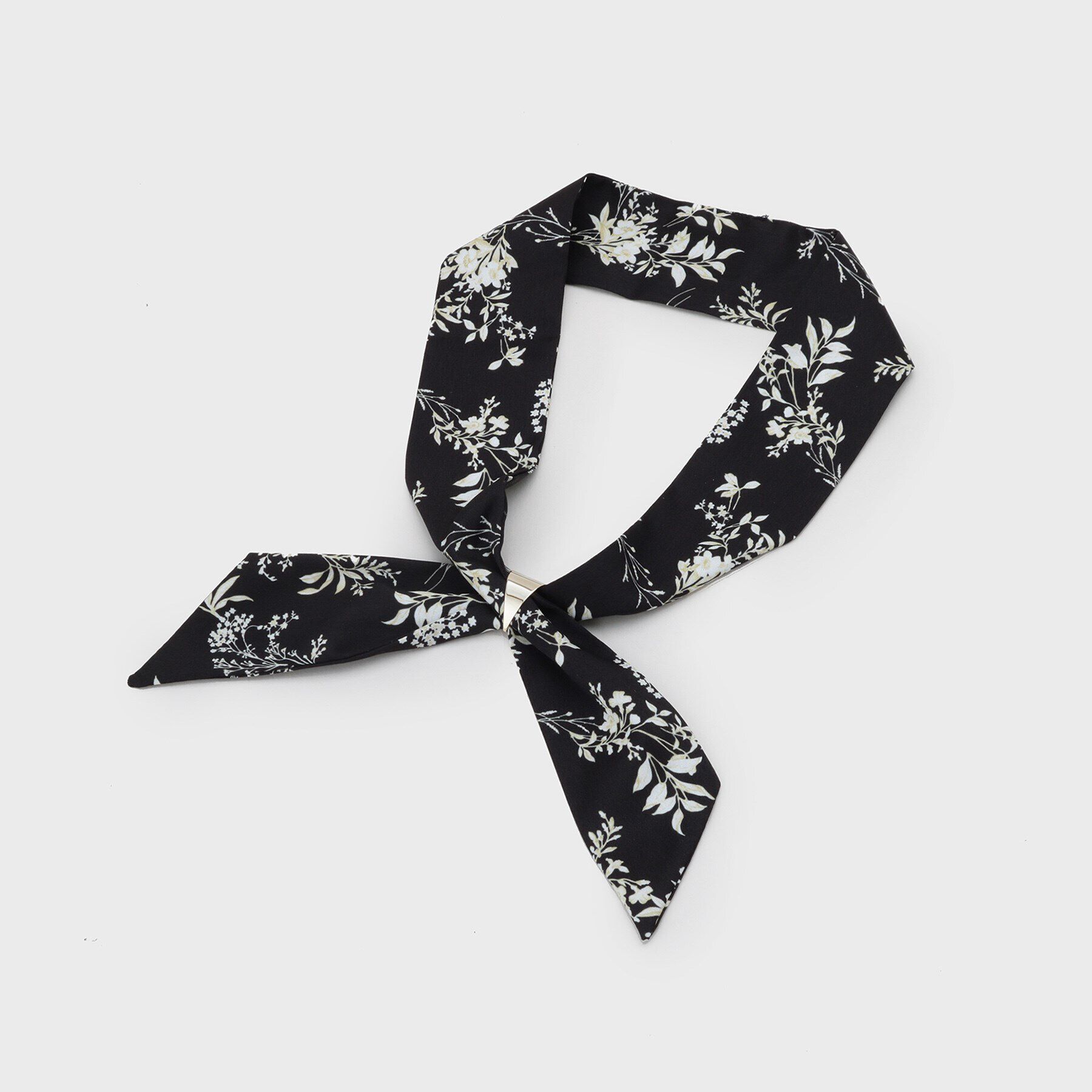 OPAQUE.CLIP「【スカーフリング付き】柄アソートスカーフ」|ストール|ブラック(019)