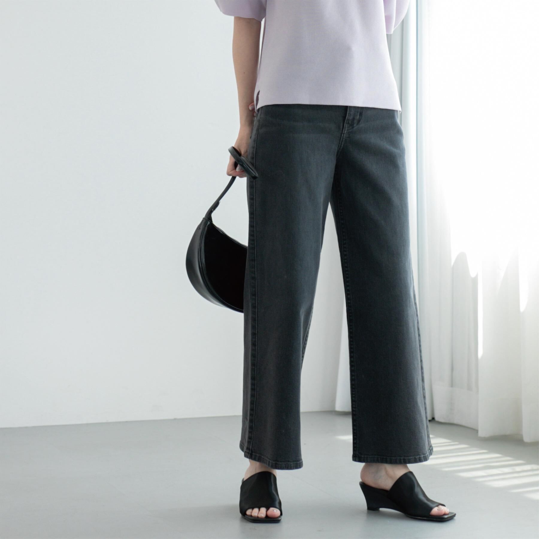 OPAQUE.CLIP「ストレッチバギーデニム【洗濯機洗い可】《SS～LL》」|デニム|スミクロ(018)