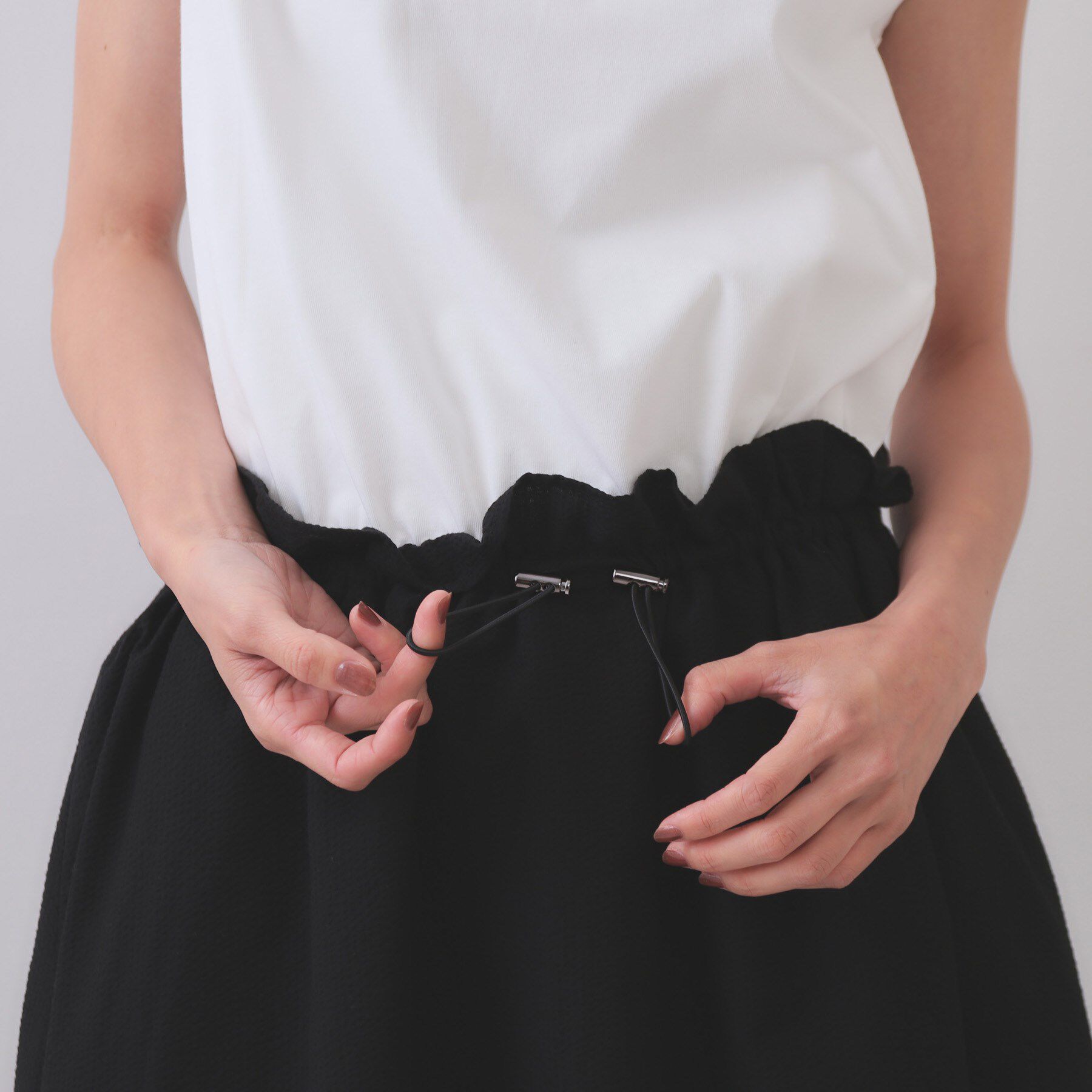 OPAQUE.CLIP「配色サッカードッキングワンピース【洗濯機洗い可】」|ワンピース|