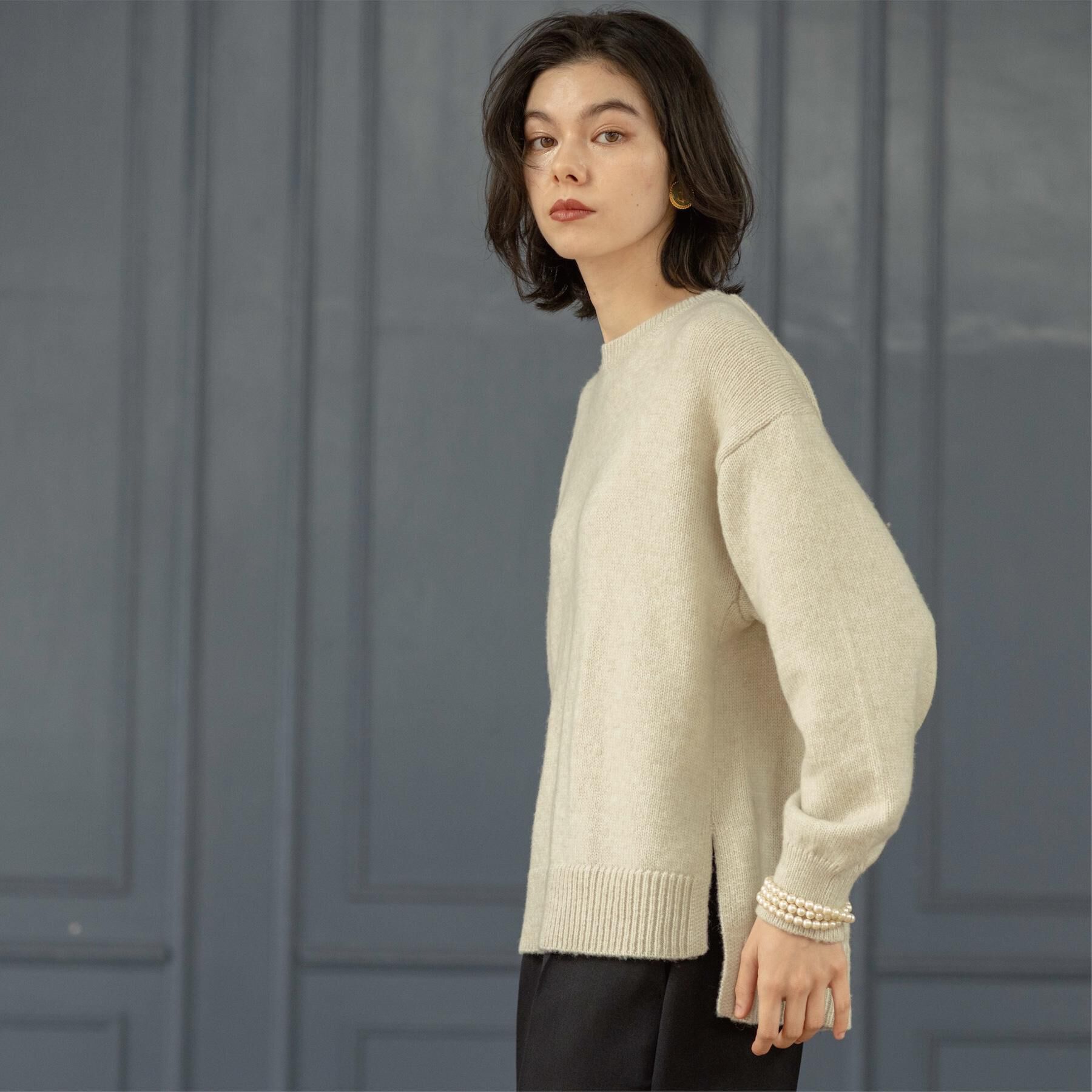 OPAQUE.CLIP「リラクシークルーネックニット【洗濯機OK】」|ニット・セーター|