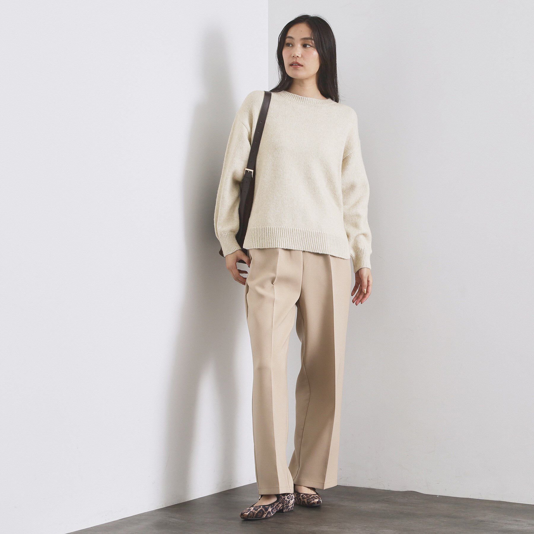 OPAQUE.CLIP「リラクシークルーネックニット【洗濯機OK】」|ニット・セーター|