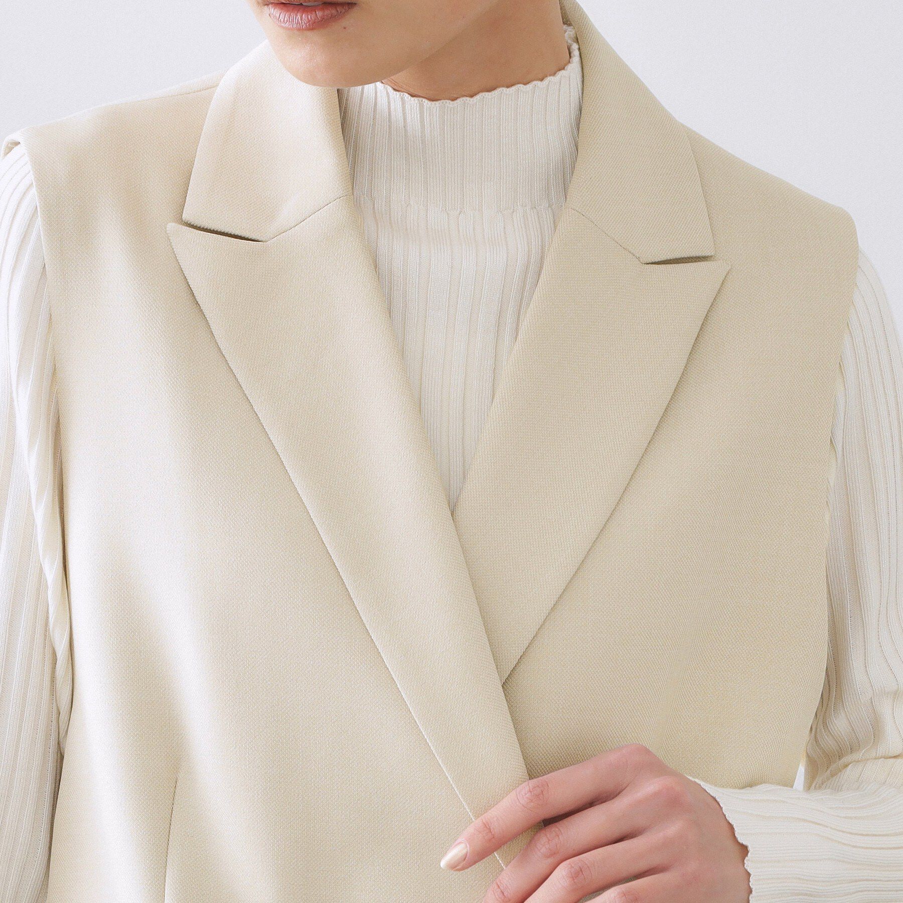 OPAQUE.CLIP「金ボタンダブルブレストテーラードジレ/セットアップ対応【洗える】《S～LL》」|ベスト・ジレ|