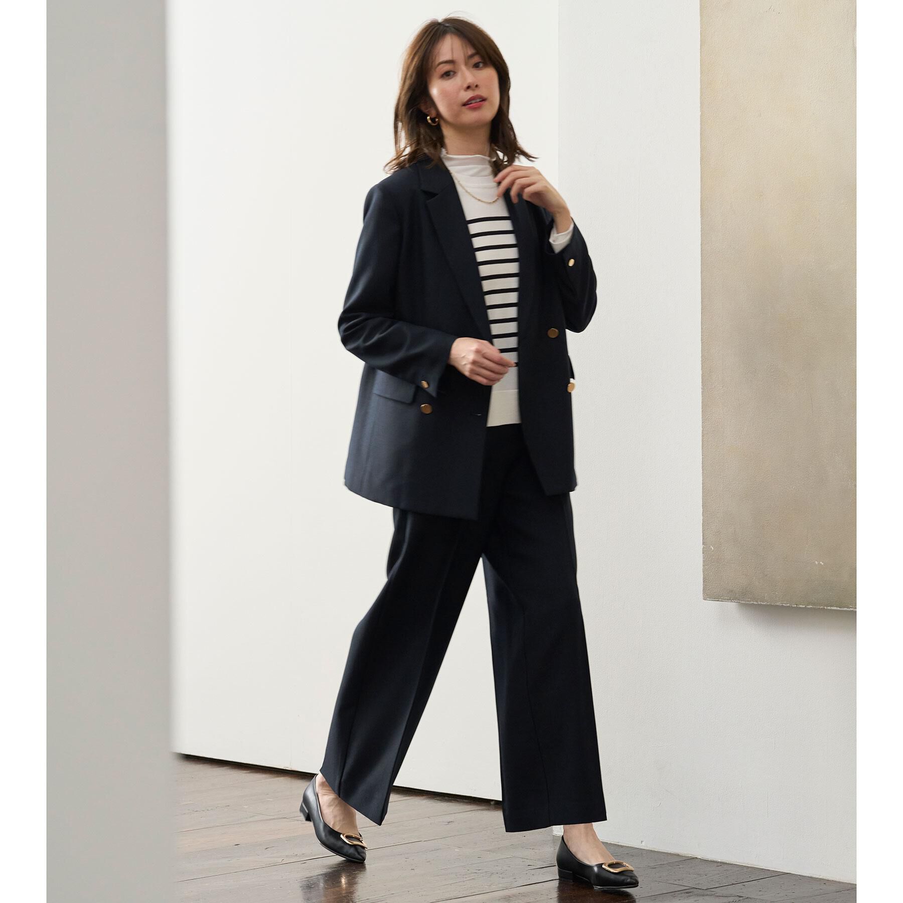 OPAQUE.CLIP「金ボタンデザインワイドパンツ/セットアップ対応【洗濯機OK】《S～LL》」|その他|