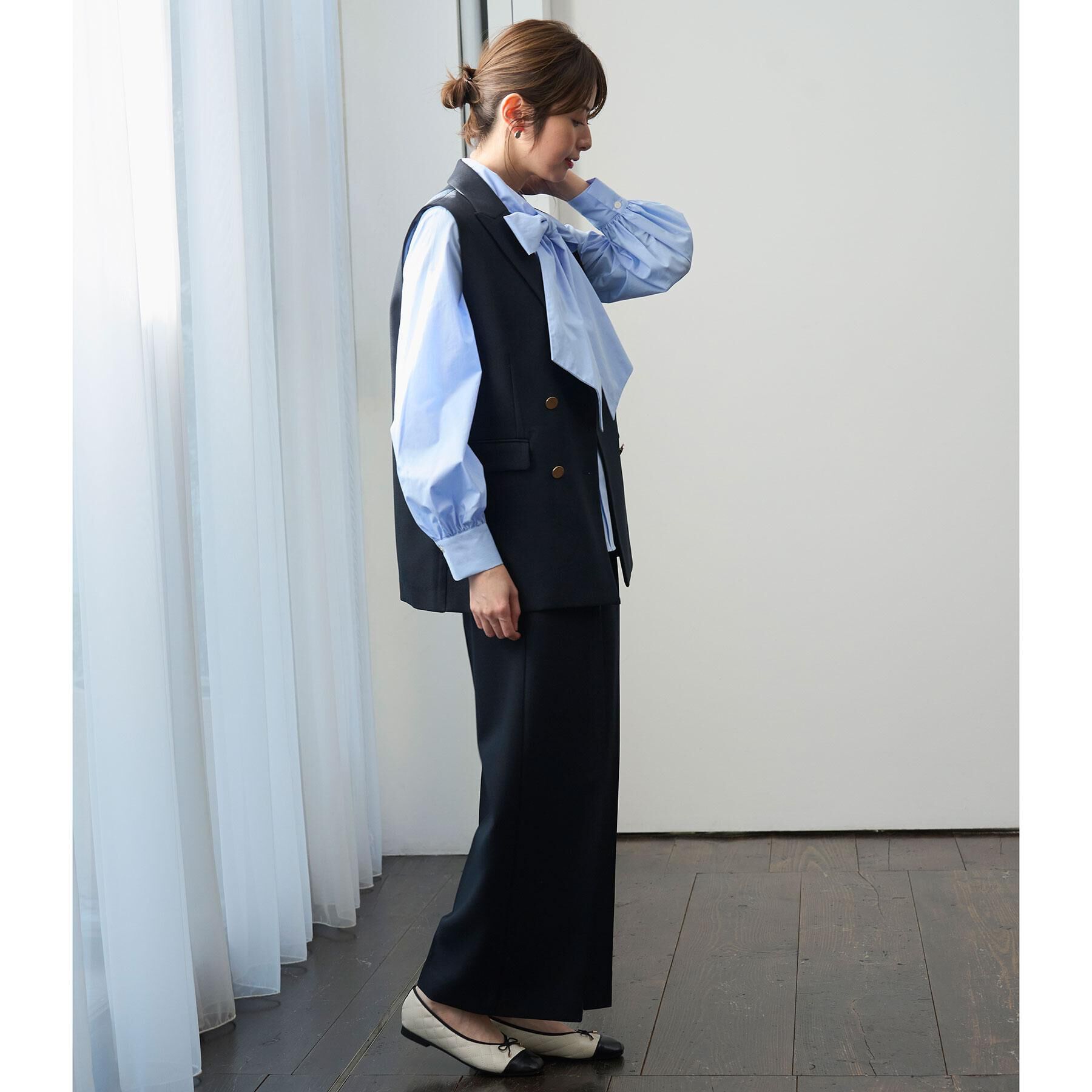 OPAQUE.CLIP「金ボタンデザインワイドパンツ/セットアップ対応【洗濯機OK】《S～LL》」|その他|