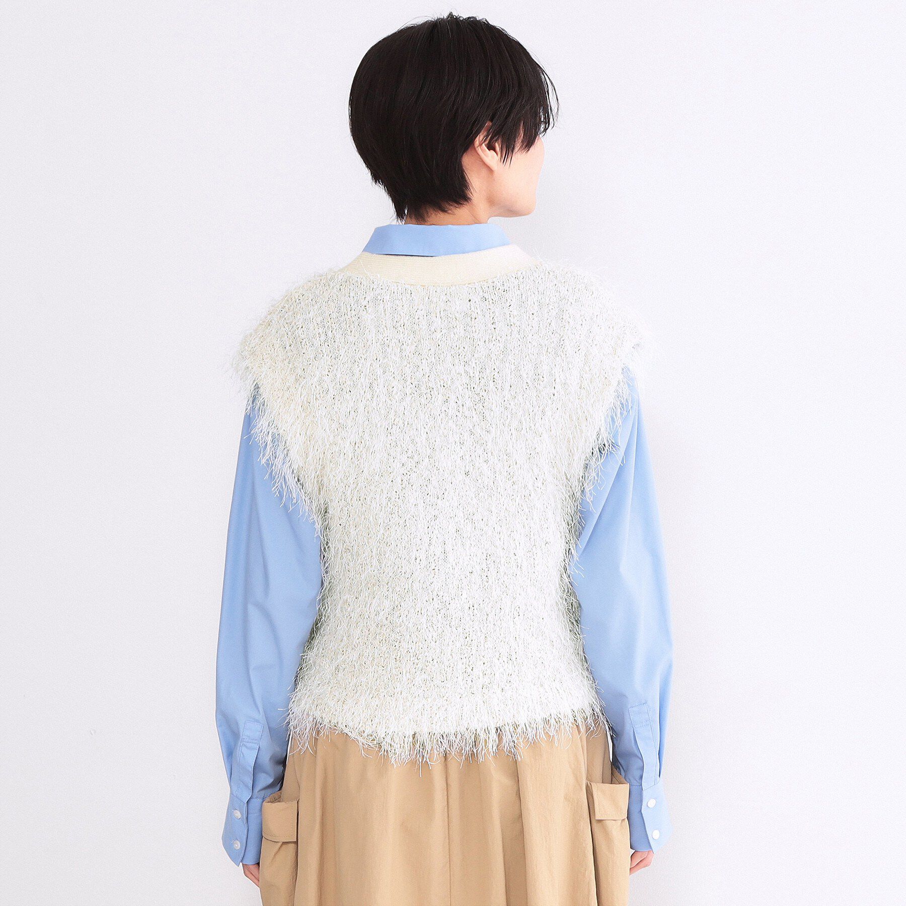 OPAQUE.CLIP「フリンジニットベスト【洗濯機OK】」|ニット・セーター|