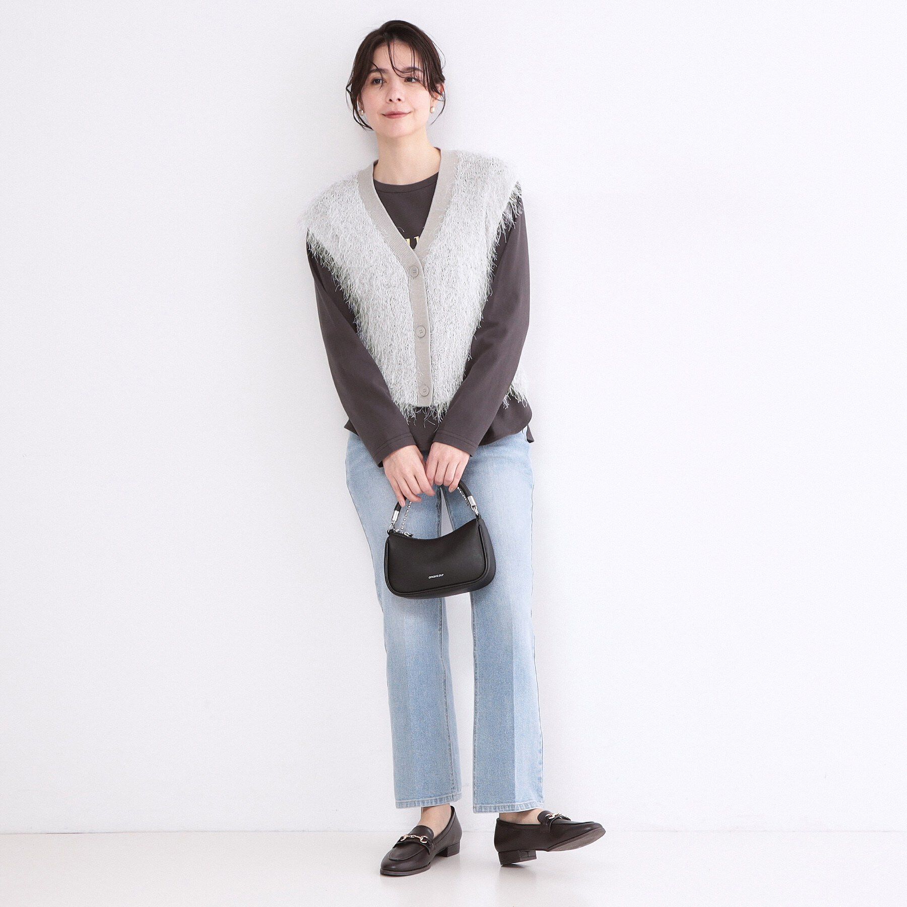 OPAQUE.CLIP「フリンジニットベスト【洗濯機OK】」|ニット・セーター|